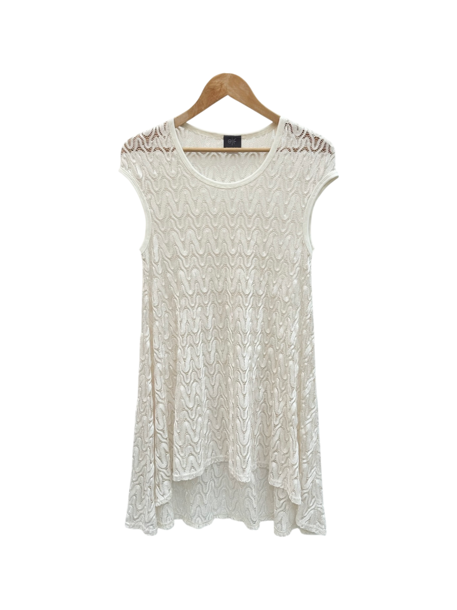 Vintage 90s Sheer Lace Babydoll Mini Dress (S/M)