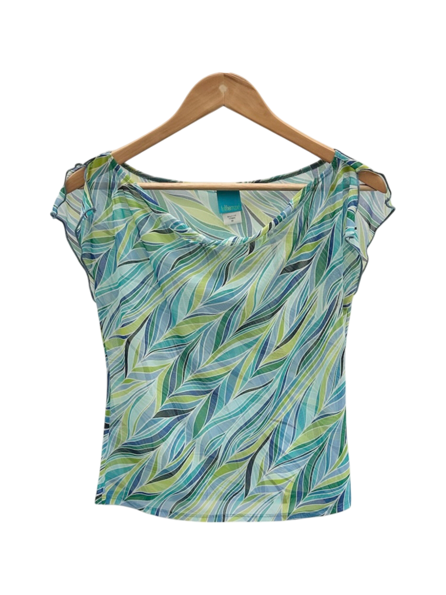 Vintage 90s Retro Swirl Blouse (M)