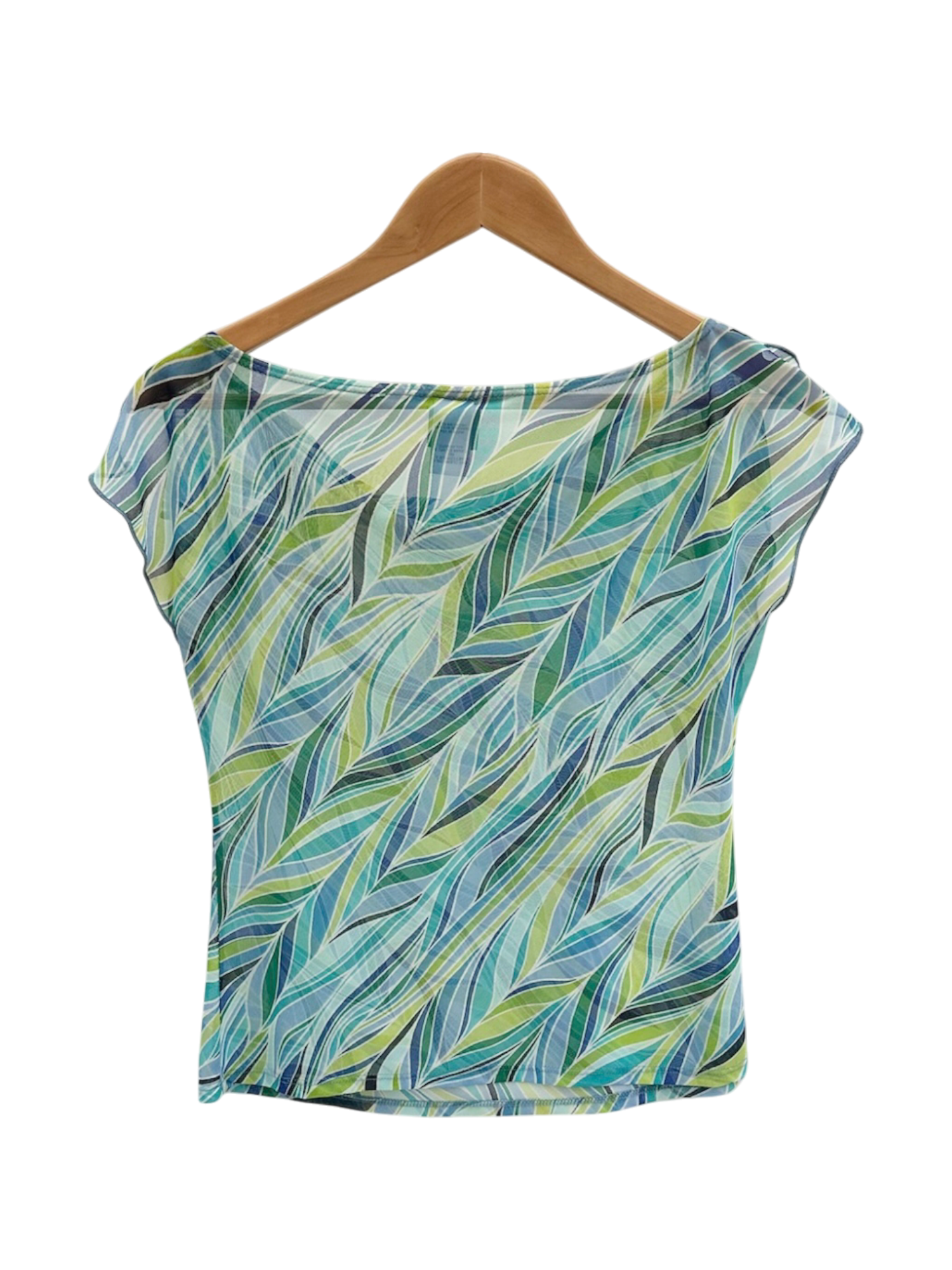 Vintage 90s Retro Swirl Blouse (M)