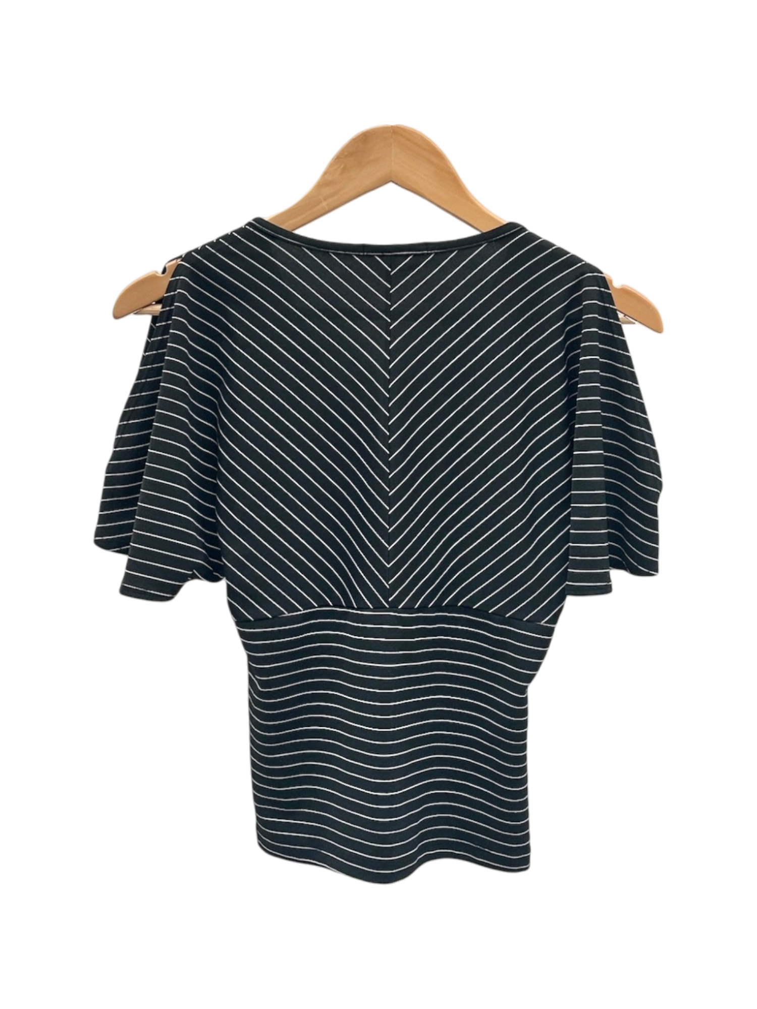 Vintage 90s Striped Flutter Sleeve Knit (S)