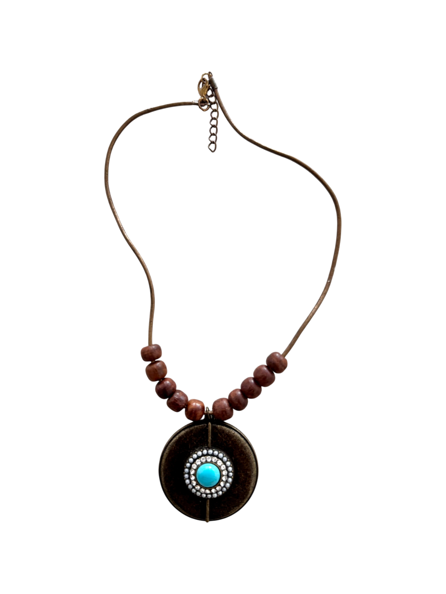 Vintage Turquoise Reverie Wooden Necklace