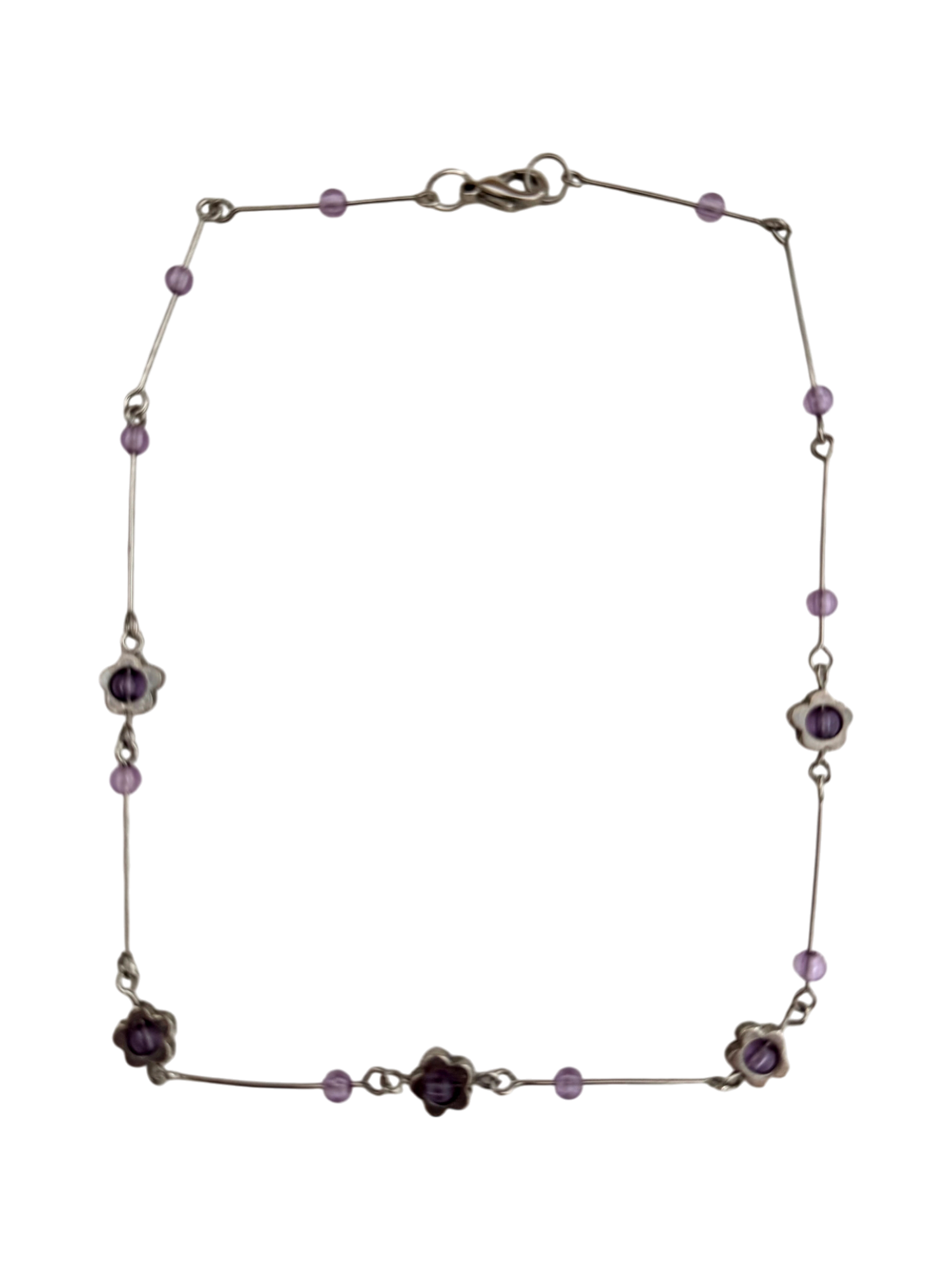 Vintage Indigo Petal Charm Choker