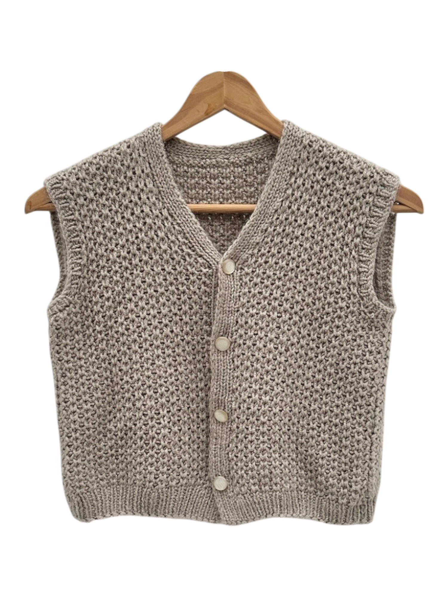 Vintage 90s Cozy Cropped Oatmeal Vest (S