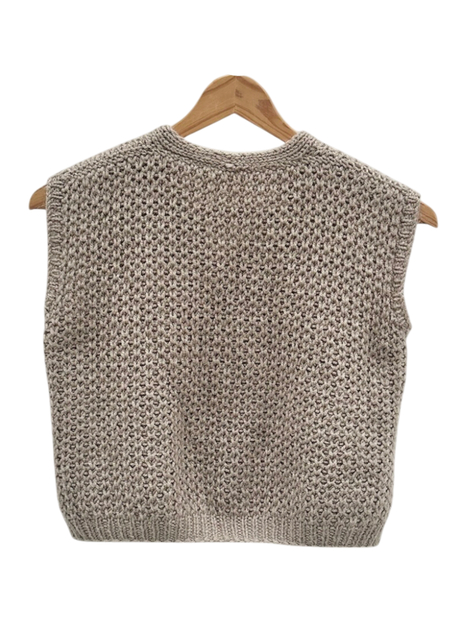 Vintage 90s Cozy Cropped Oatmeal Vest (S