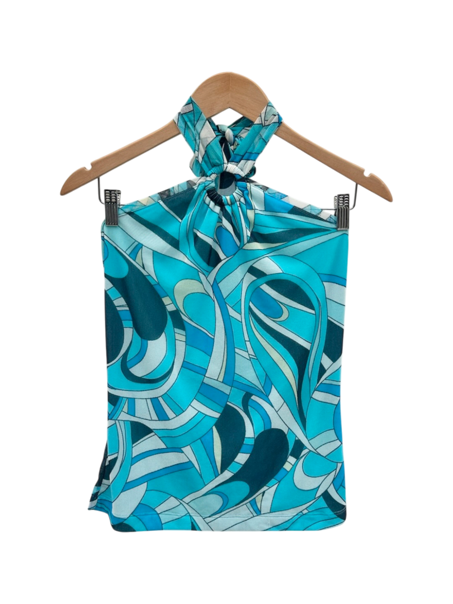 Vintage Y2K Retro Swirl Halter Top (M)