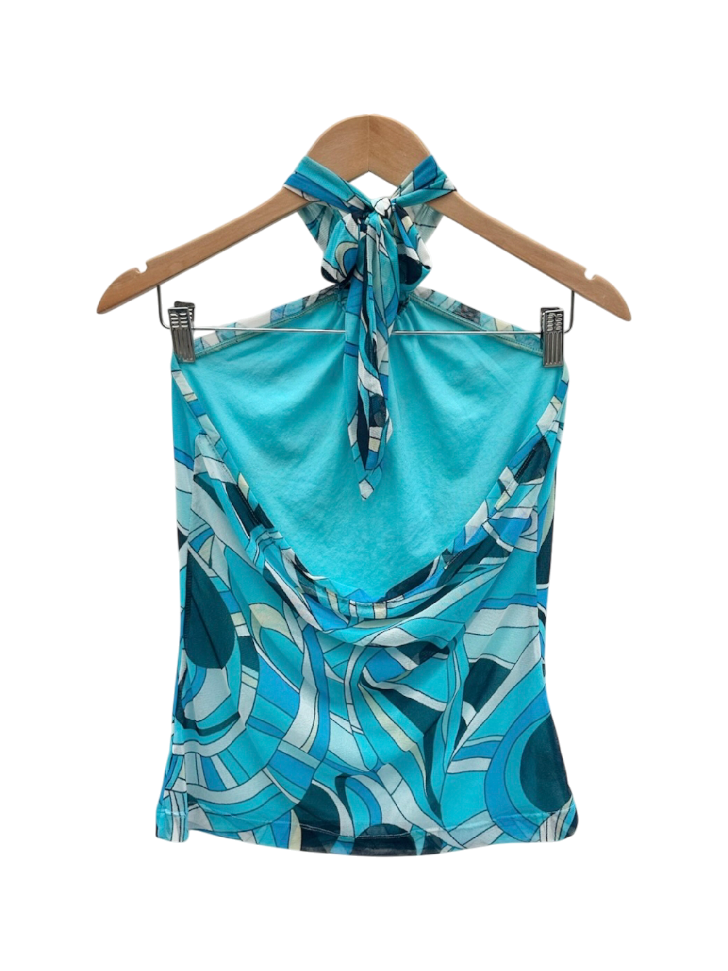 Vintage Y2K Retro Swirl Halter Top (M)