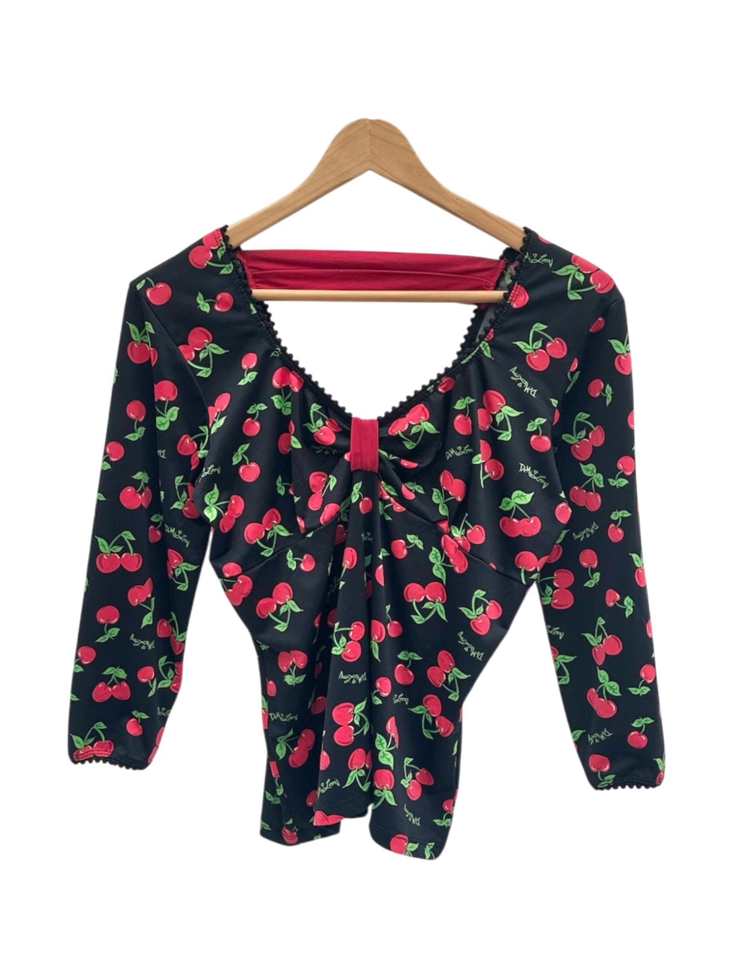 Vintage 90s Cherry Cinched Knit Top (S/M)