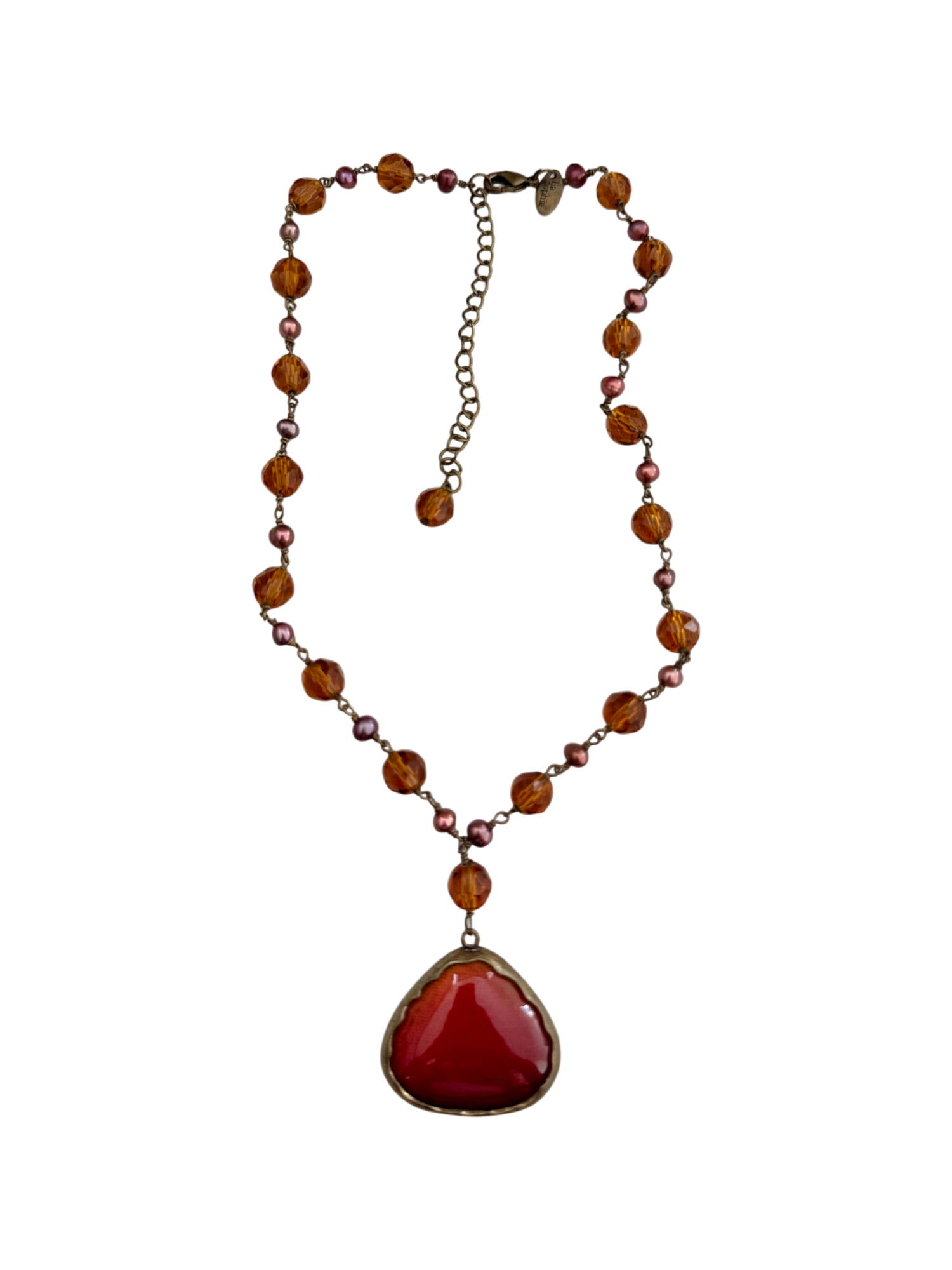 Vintage Tangerine Droplets Necklace