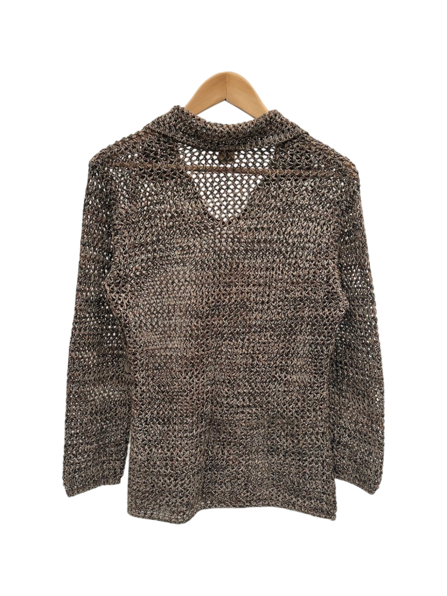 Vintage 90s Chocolate Mesh Collared Knit (M)
