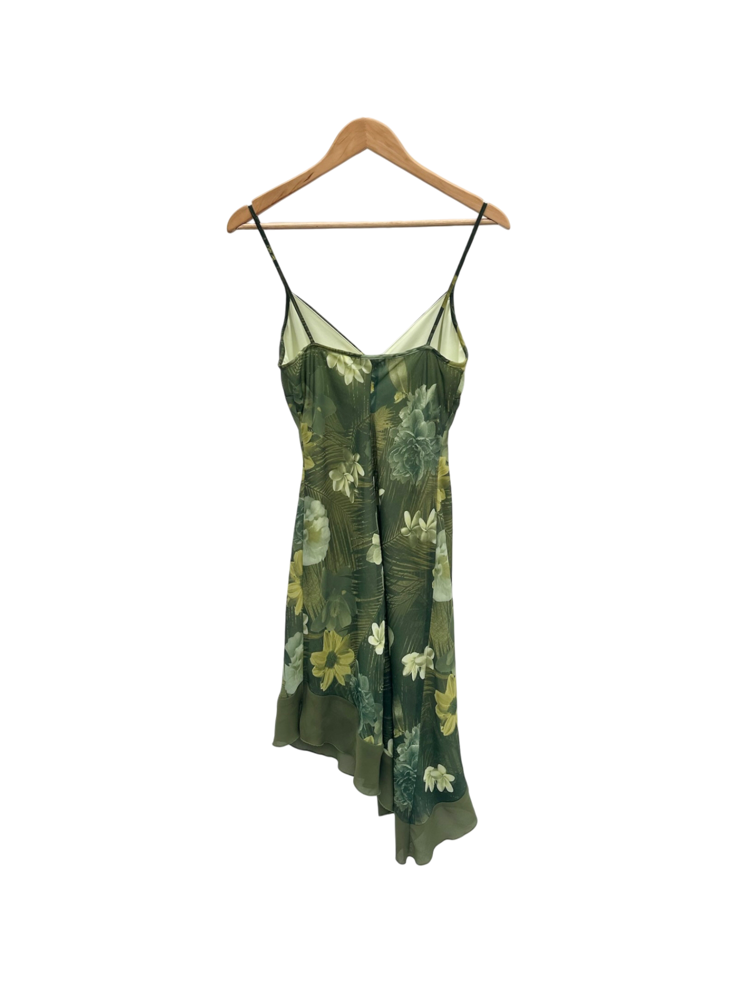 Vintage 90s Floral Asymmetrical Midi Dress (S/M)