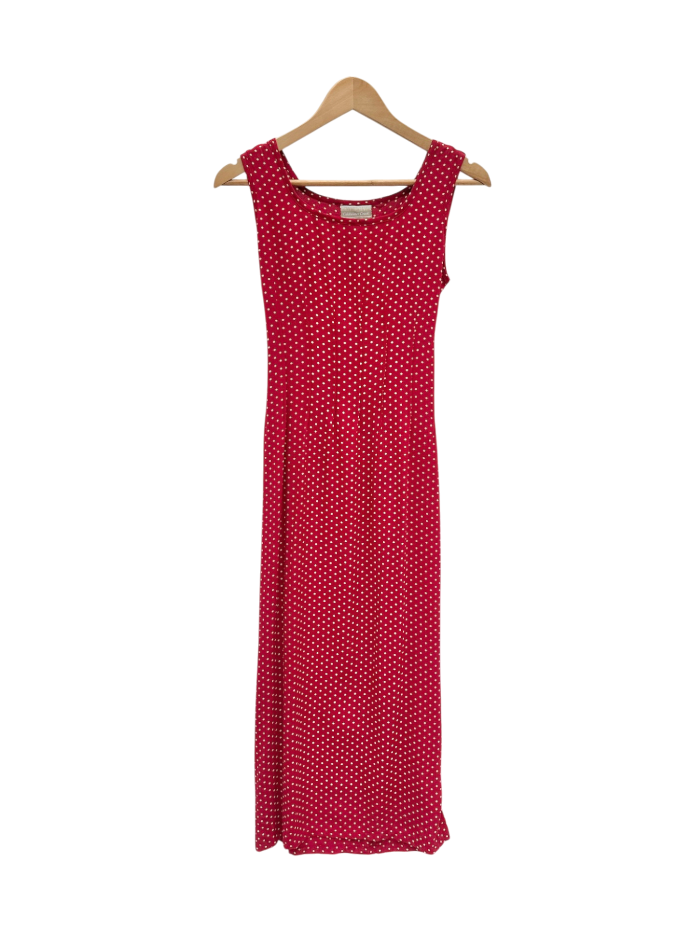 Vintage 90s Cherry Dotted Tie Midi Dress (M)