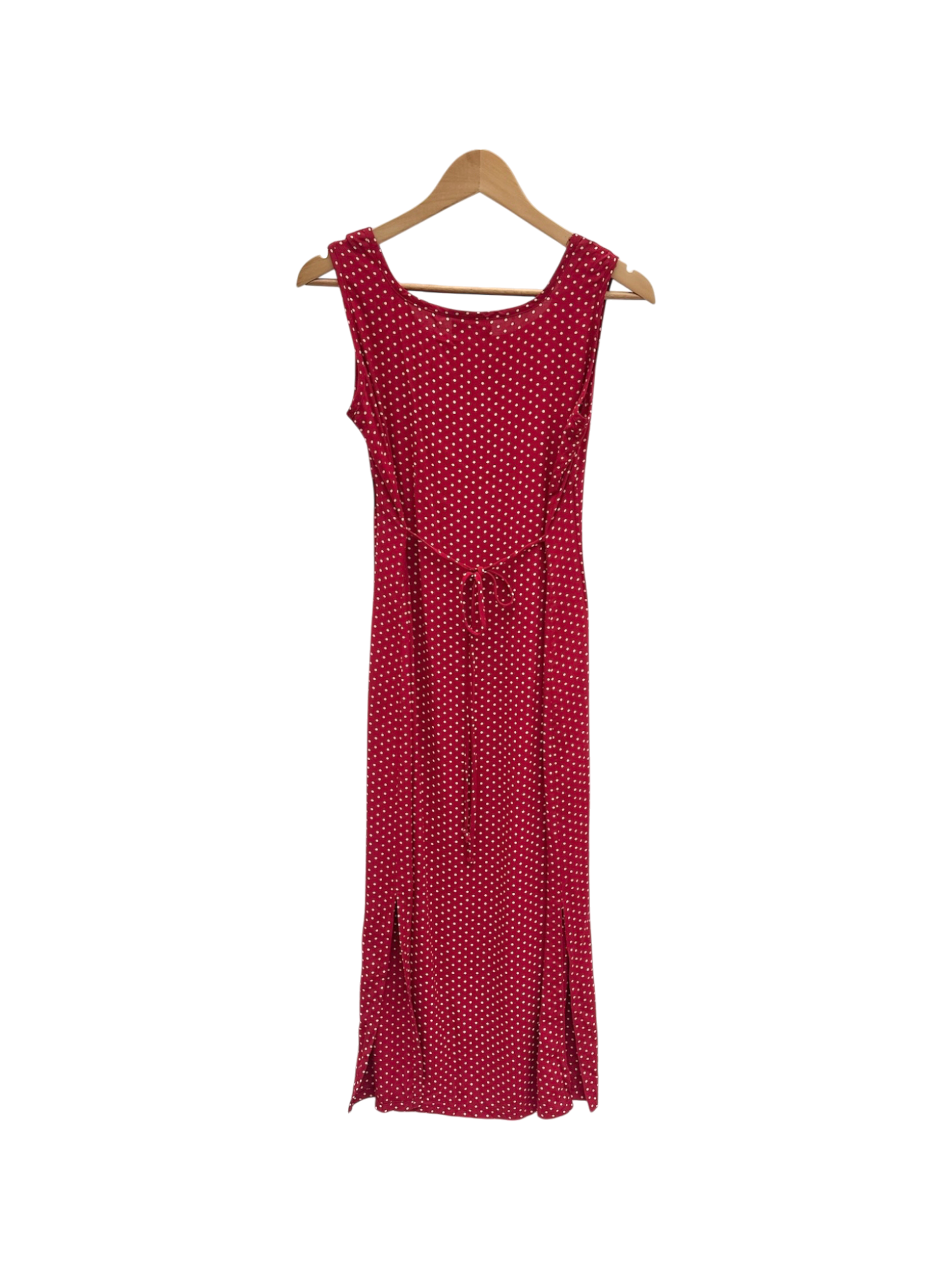 Vintage 90s Cherry Dotted Tie Midi Dress (M)