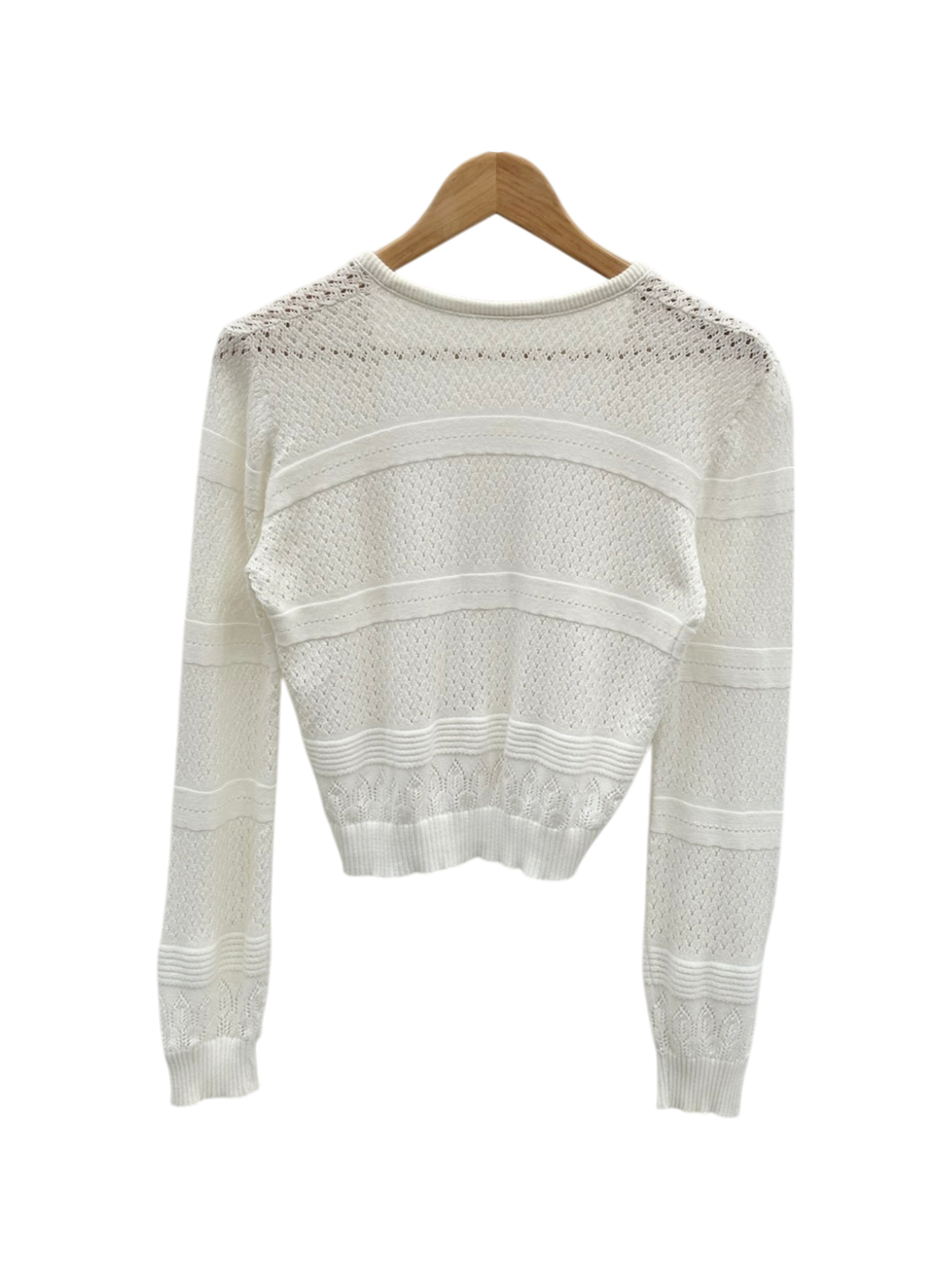 Vintage 90s Eyelet Cropped Knit Cardigan (S/M)