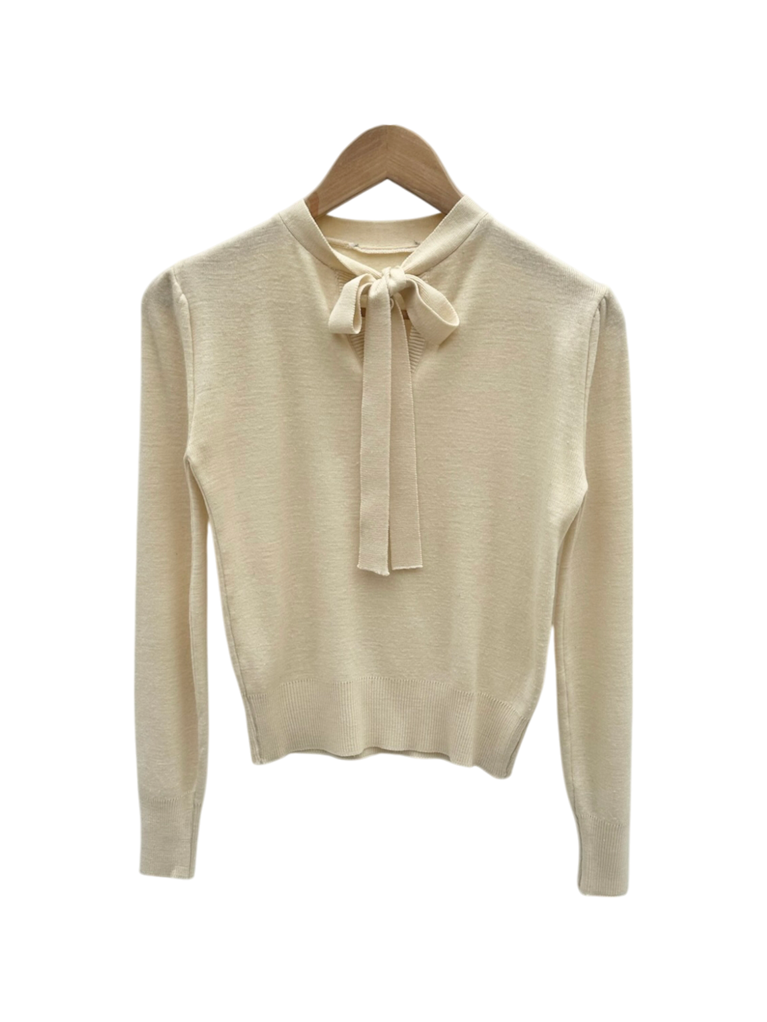 Vintage 90s Dainty Cream Tie Knit (S/M)
