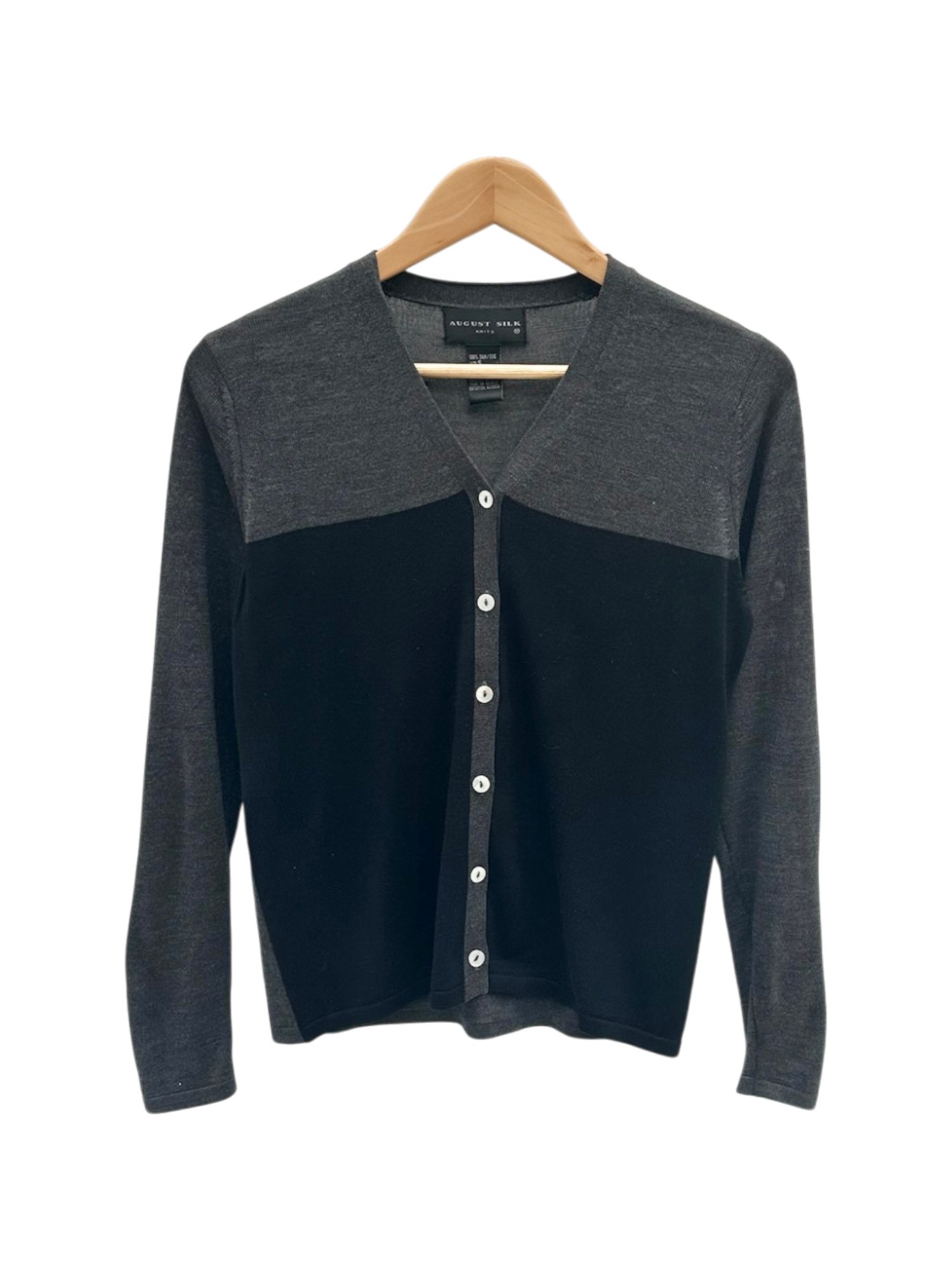 Vintage 90s Silk Colorblock Cardigan (S/M)