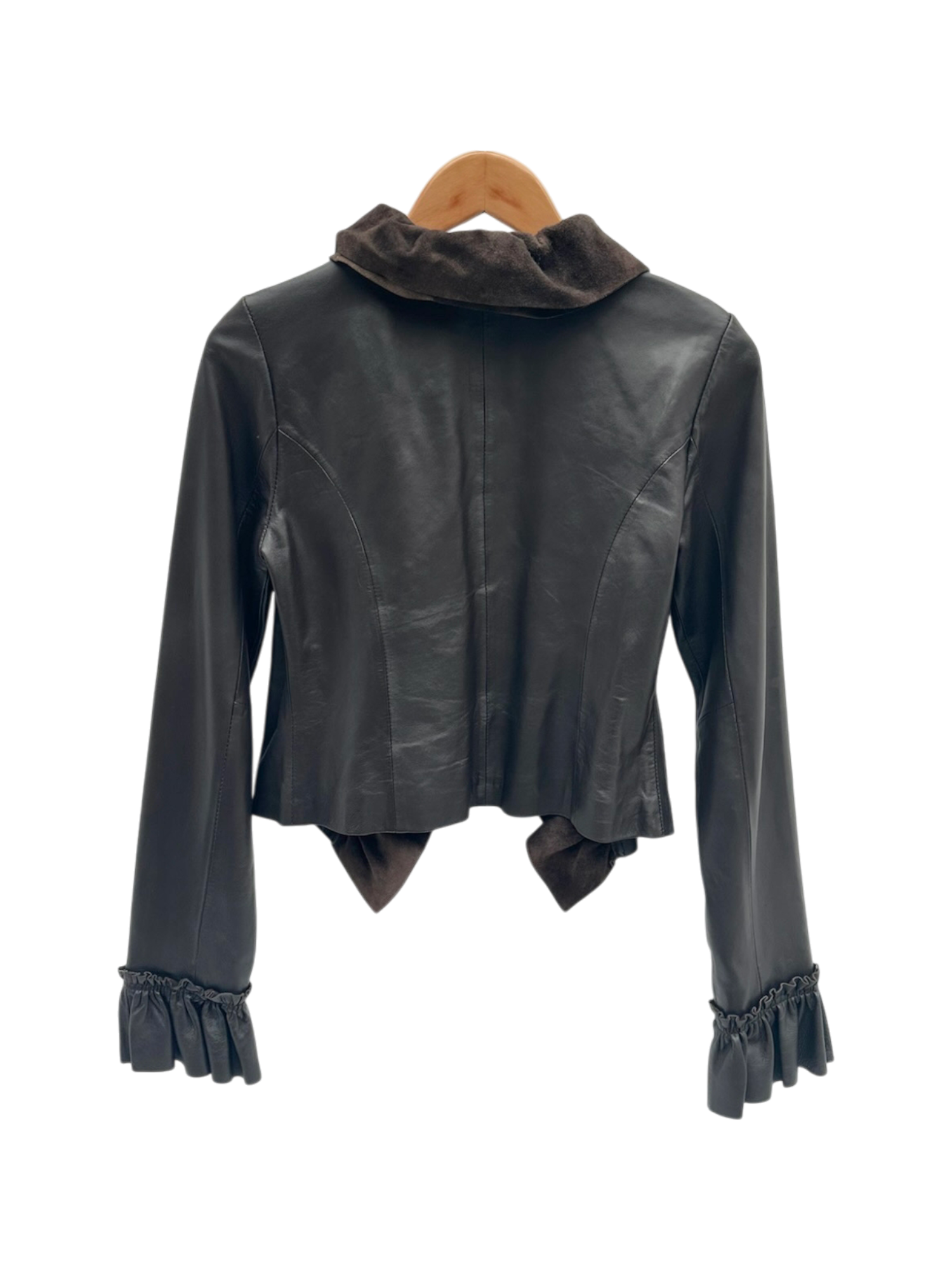 Vintage Y2K Precious Ruffled Leather Jacket (S)