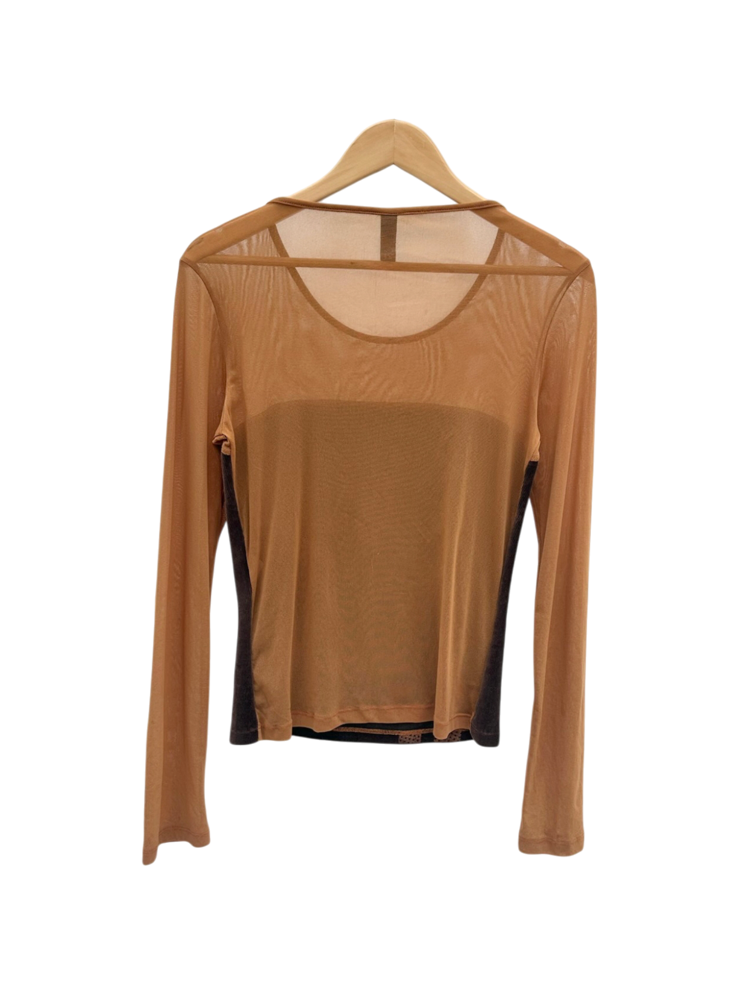 Vintage 90s Abstract Sheer Mesh Knit Top (M)