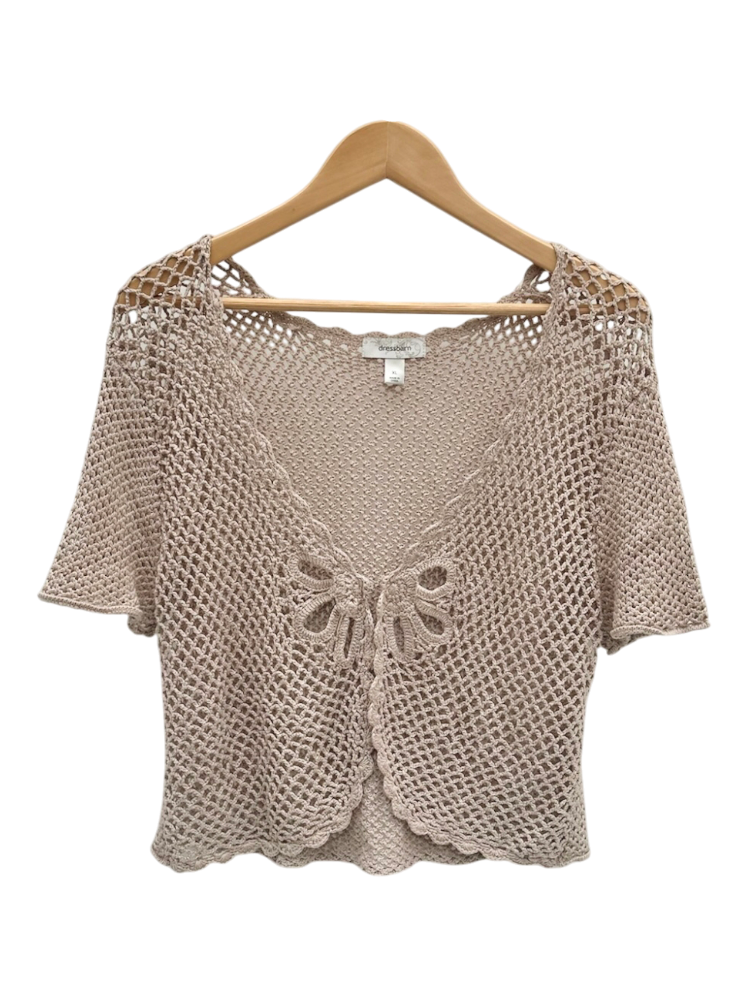 Vintage Y2K Retro Crochet Short Sleeve (L)