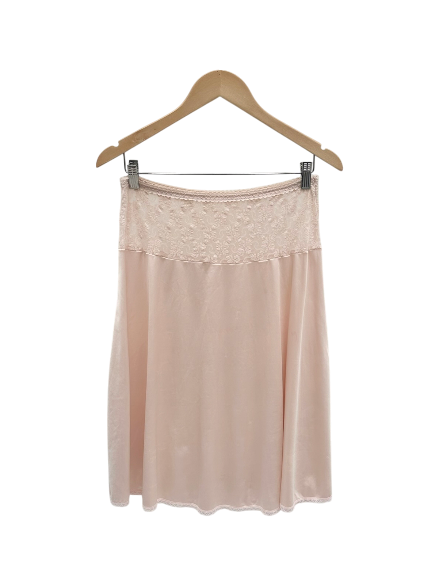 Vintage 80s Peachy Lace Midi Skirt (M)