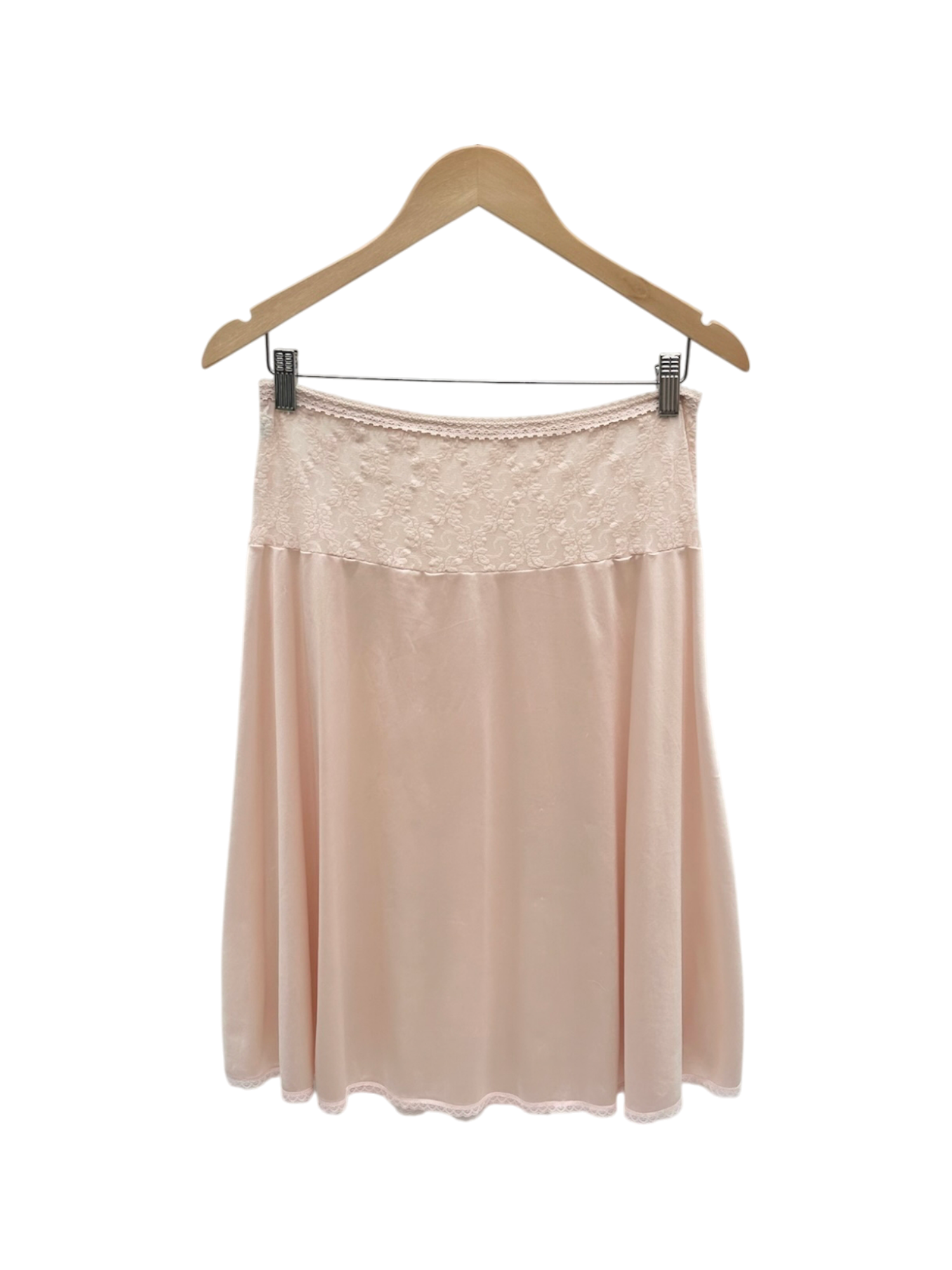 Vintage 80s Peachy Lace Midi Skirt (M)