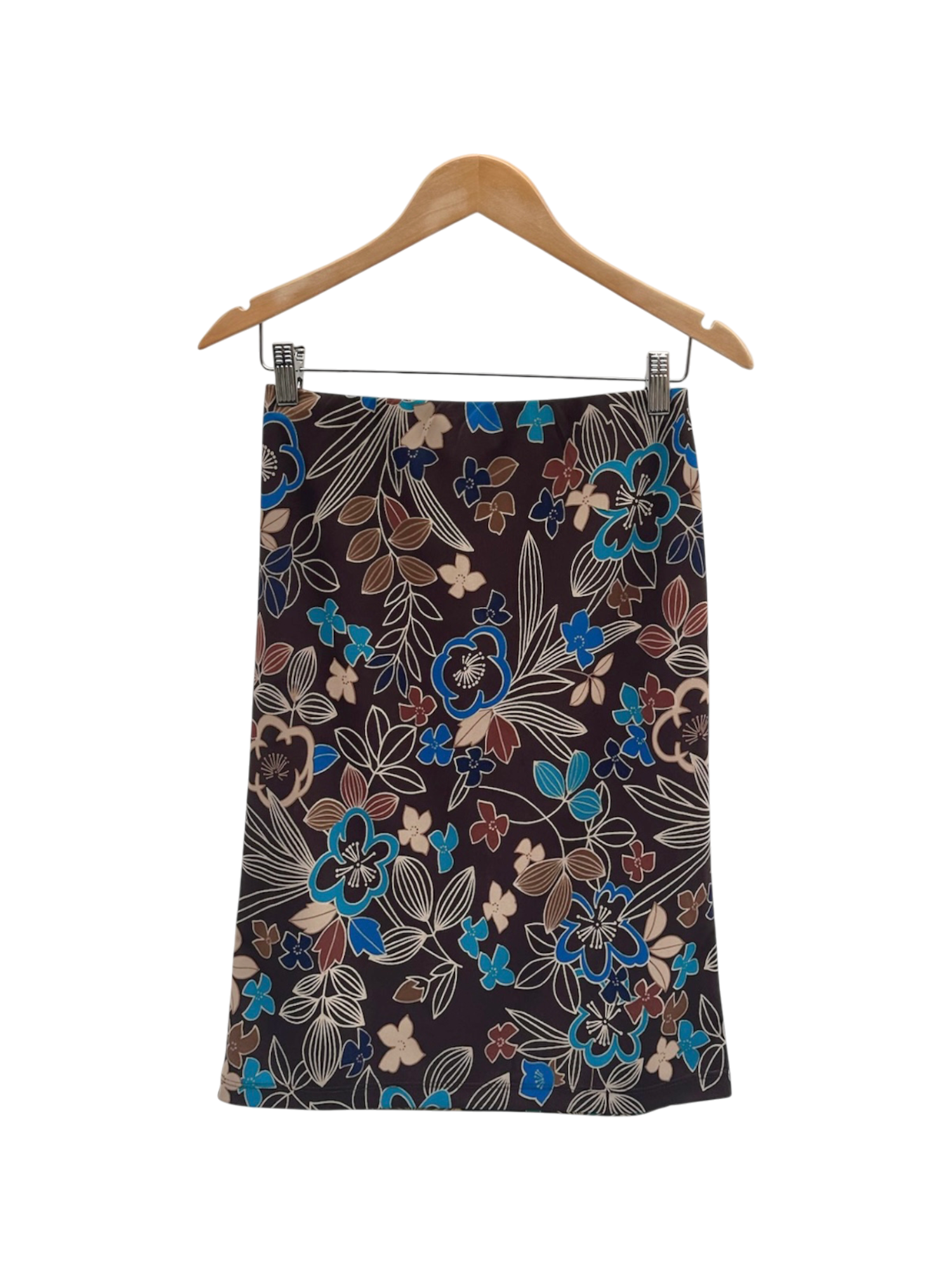 Vintage 90s Boho Floral Midi Skirt (S)
