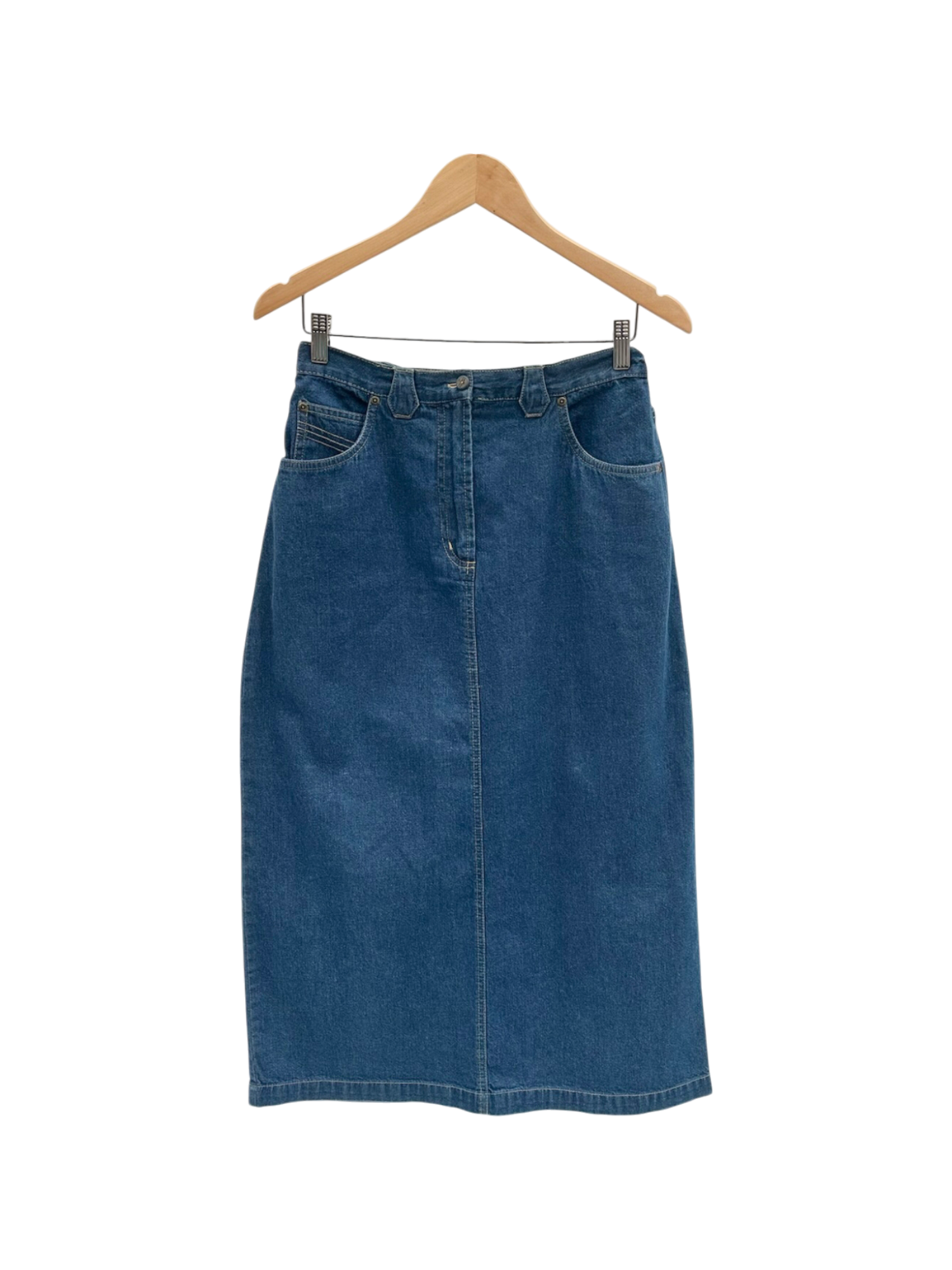 Vintage 90s Highwaisted Denim Midi Skirt (M)