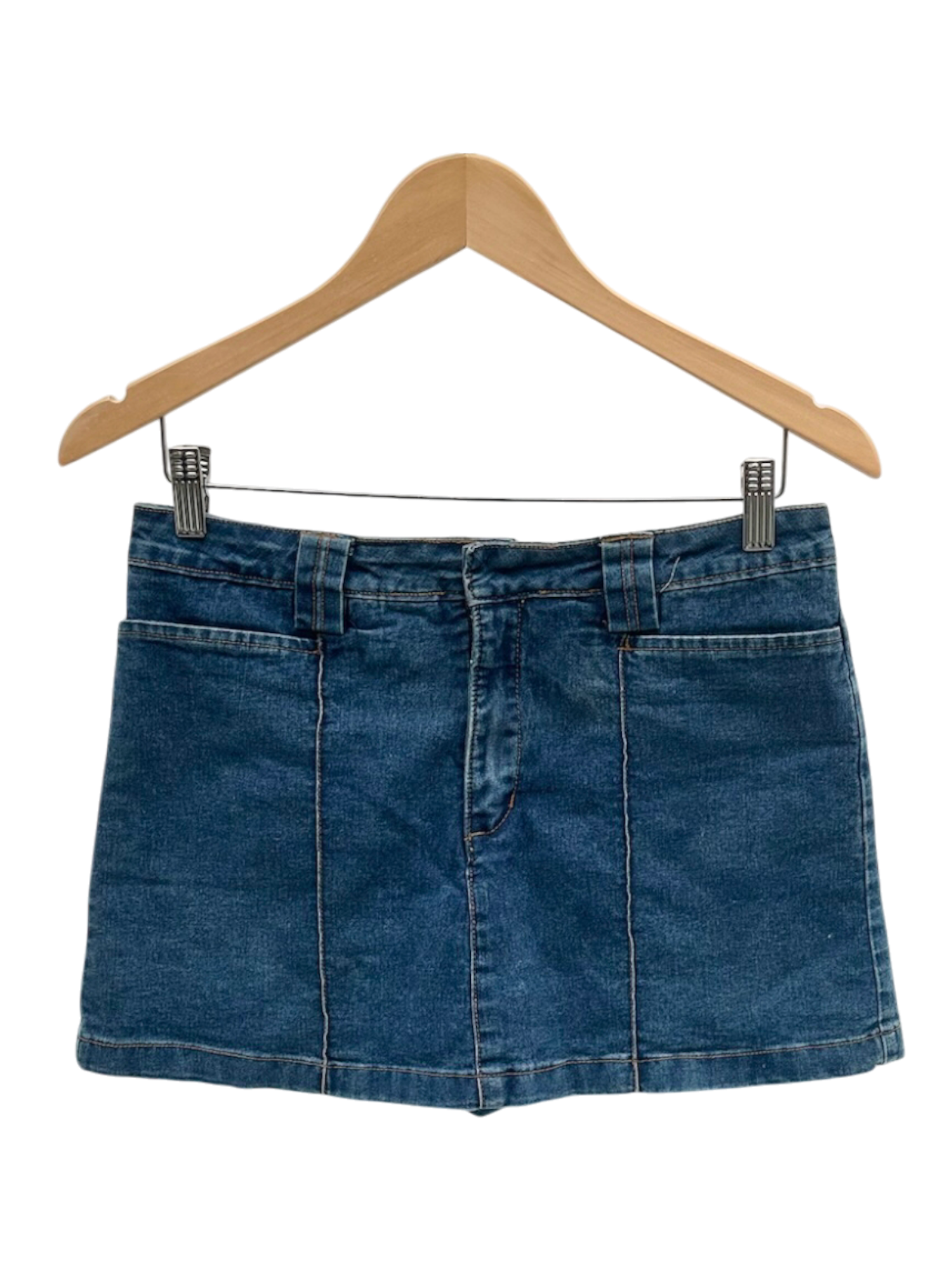 Vintage 90s Denim Mini Skirt w/ Shorts (S/M)