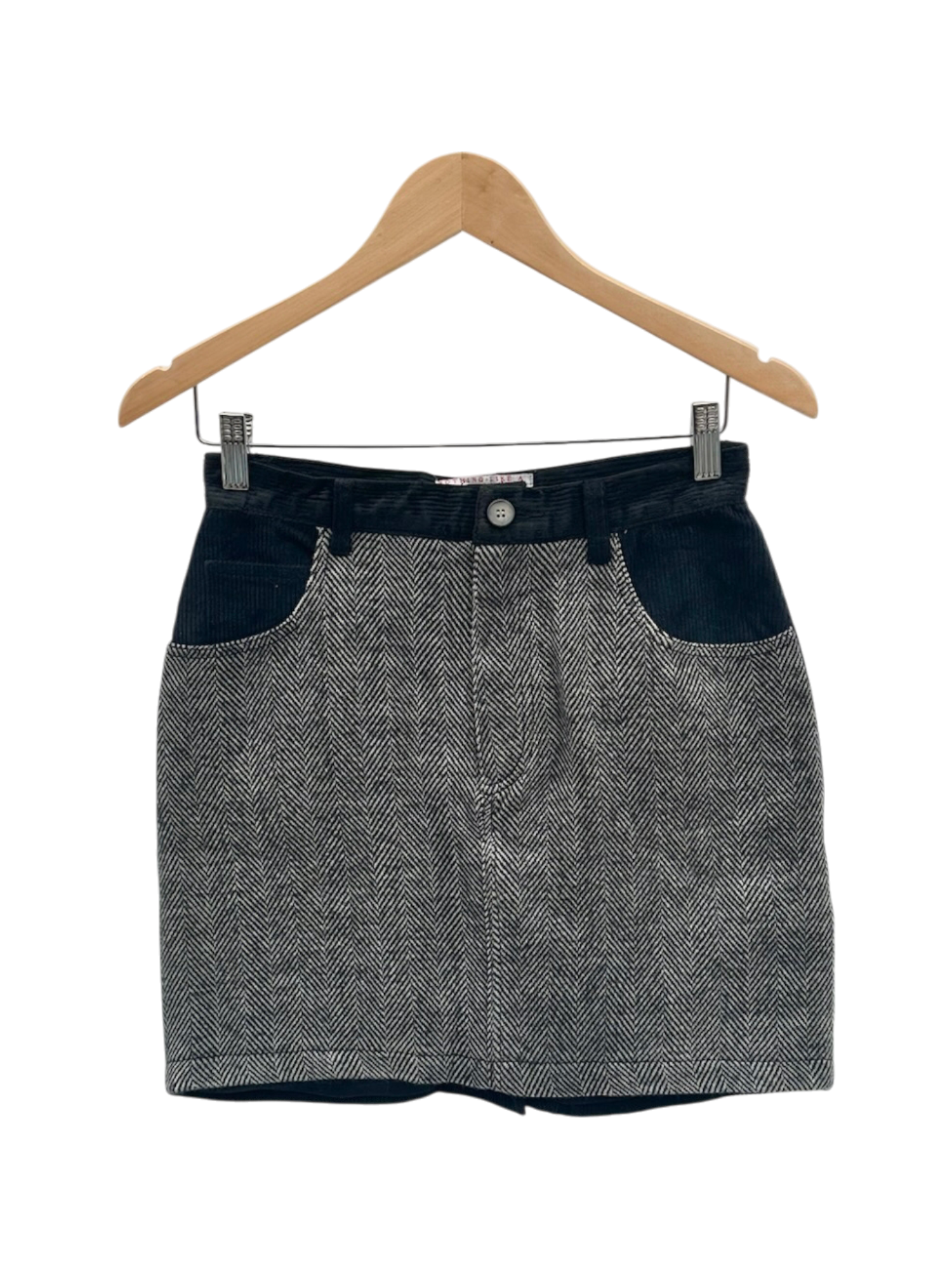 Vintage 90s Colorblock Corduroy Mini Skirt (M)
