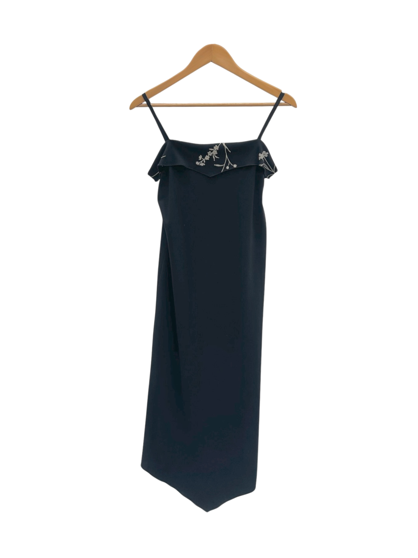 Vintage 90s Floral Overlay Handkerchief Cut Midi Dress (M)