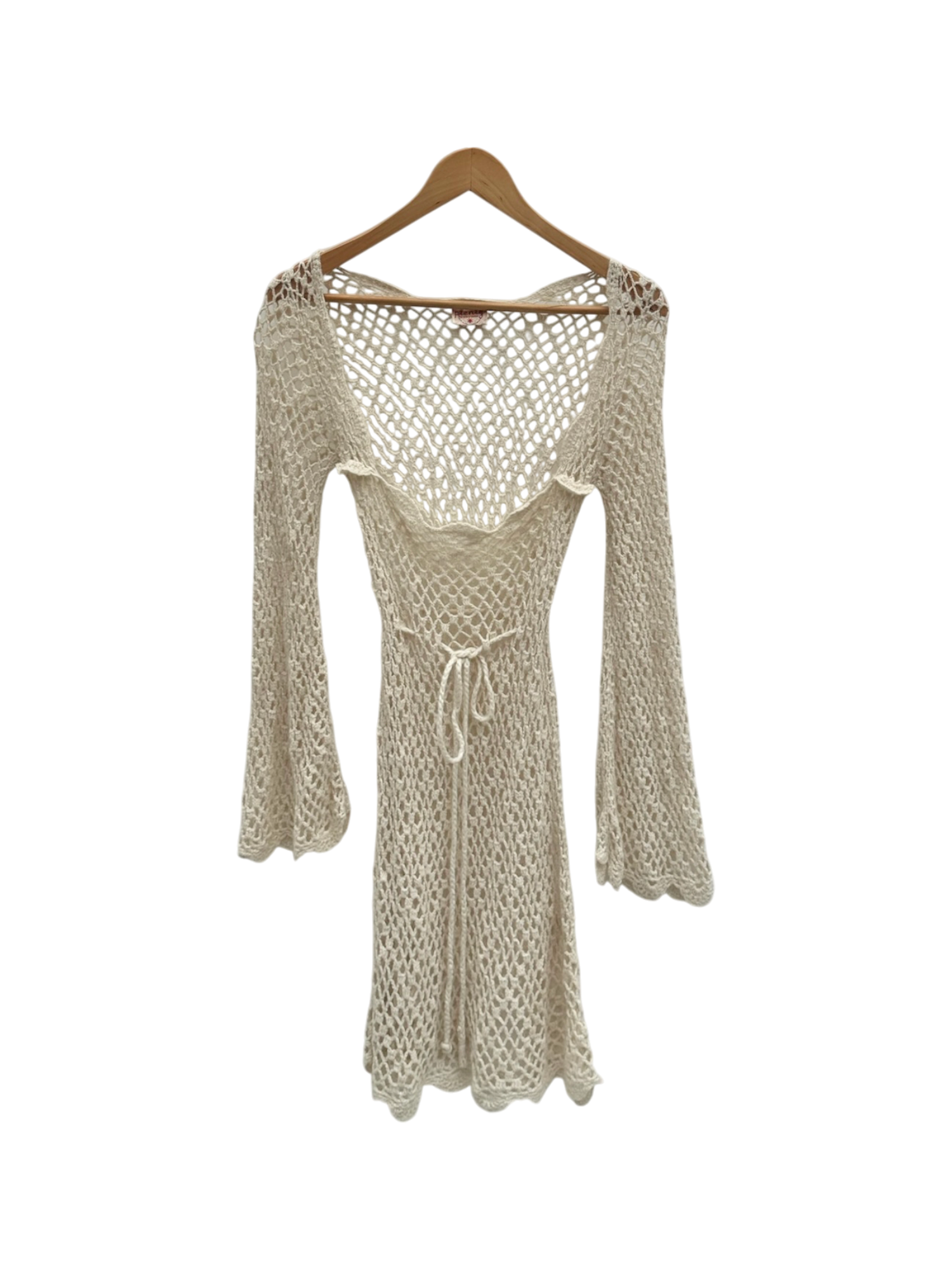 Vintage 90s Indie Crochet Knit Mini Dress (XS/S)