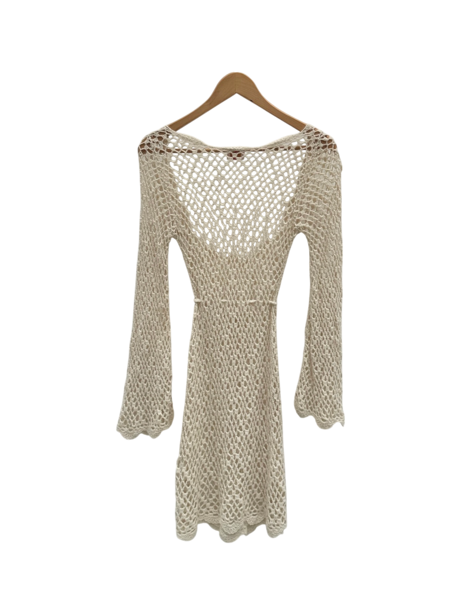 Vintage 90s Indie Crochet Knit Mini Dress (XS/S)