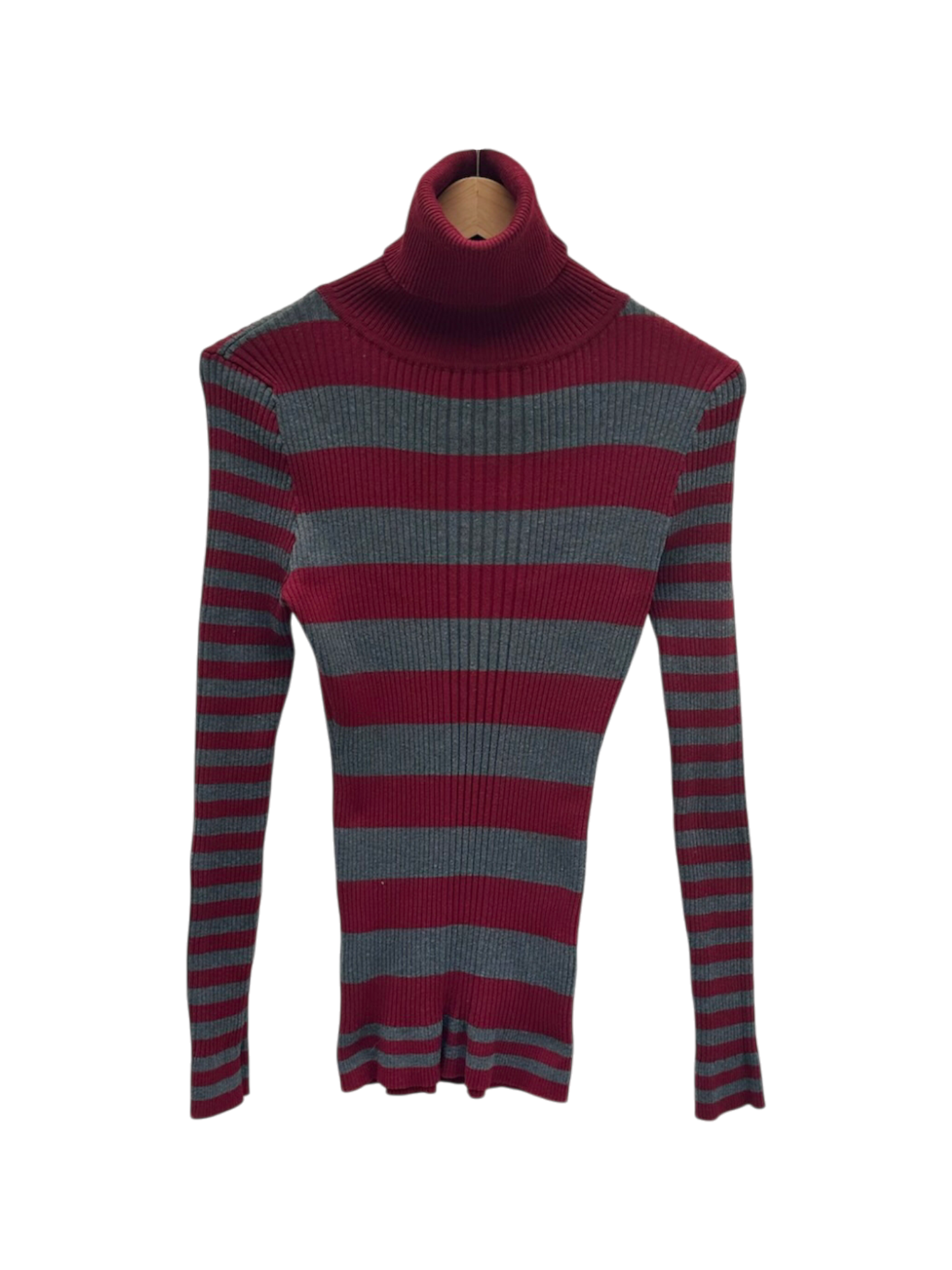 Vintage 90s Retro Mixed Striped Turtleneck Knit (M/L)