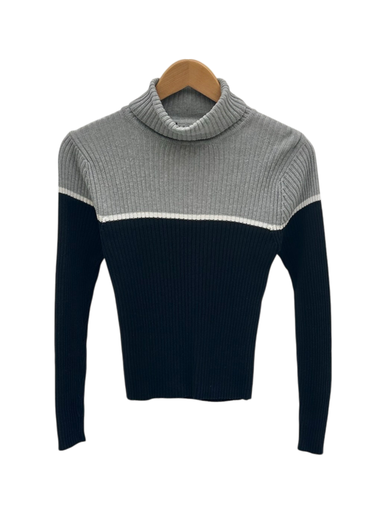 Vintage 90s Retro Colorblock Turtleneck Knit (S)