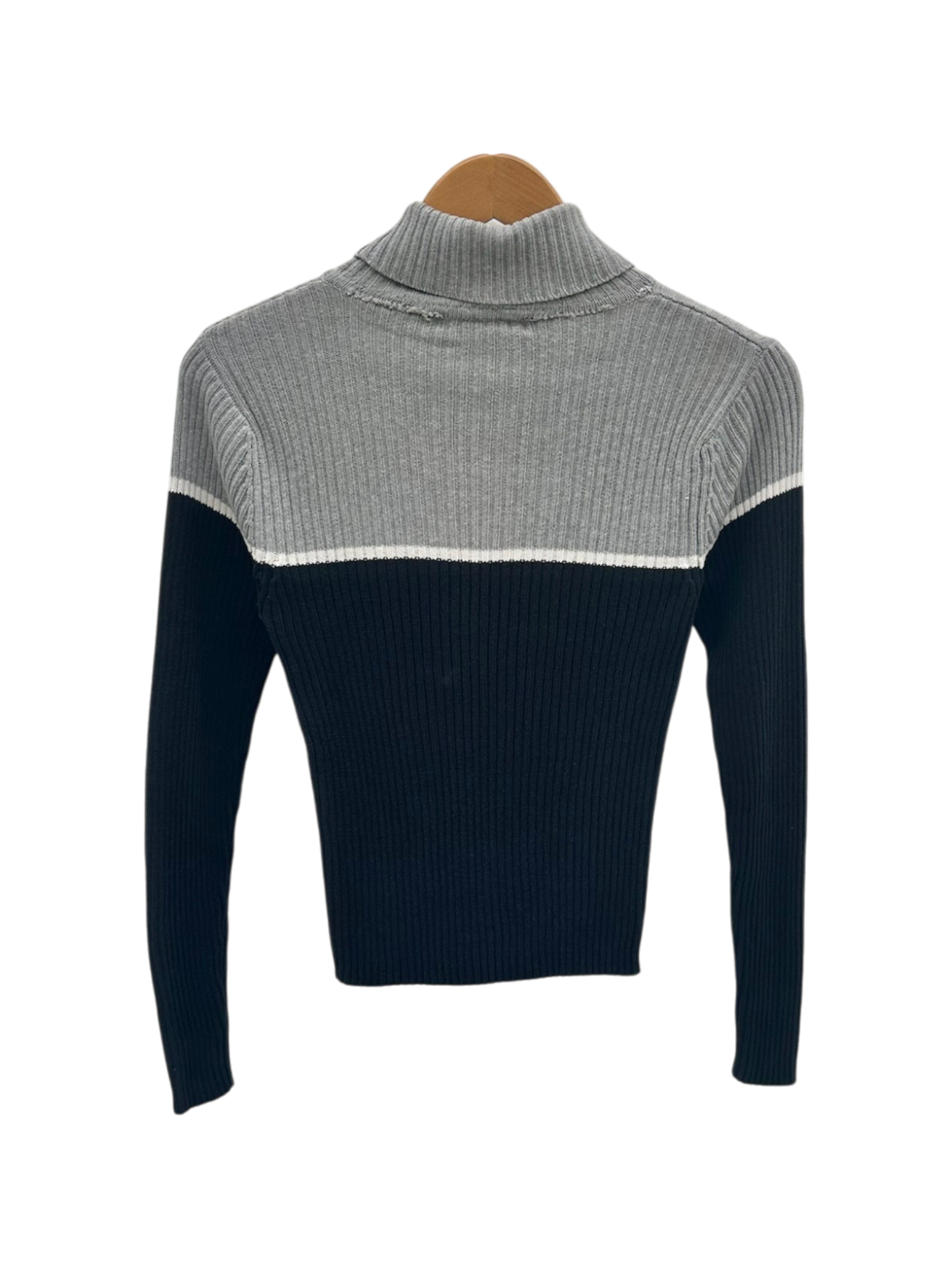 Vintage 90s Retro Colorblock Turtleneck Knit (S)