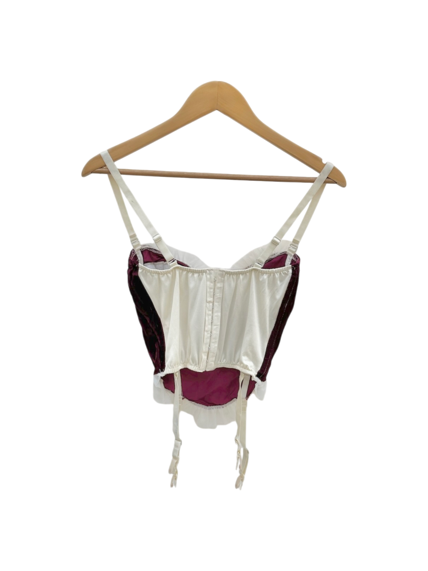 Vintage 90s Velvet Frilled Bustier (S/M)