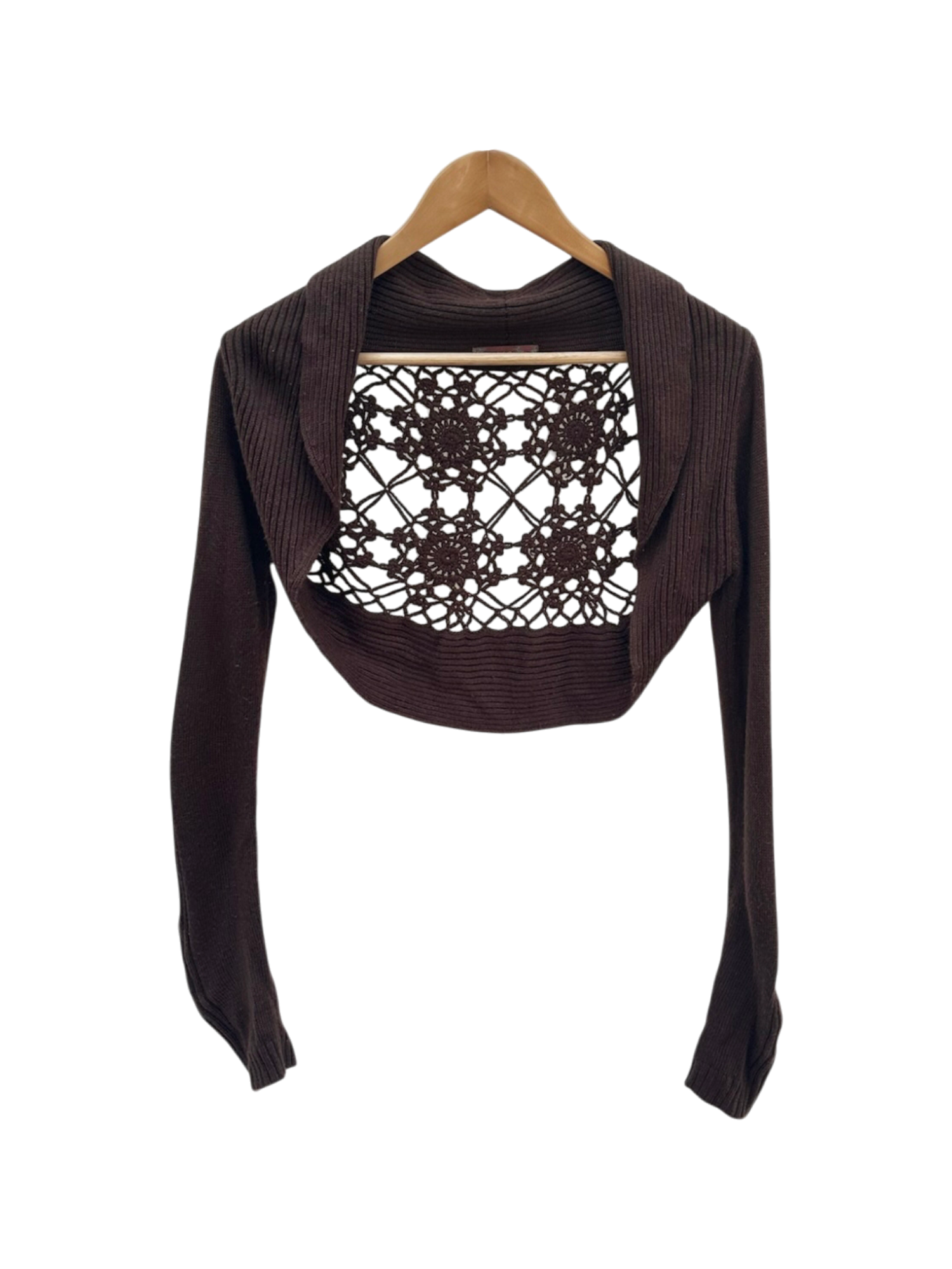 Vintage 90s Retro Crochet Bolero Knit (XS/S)