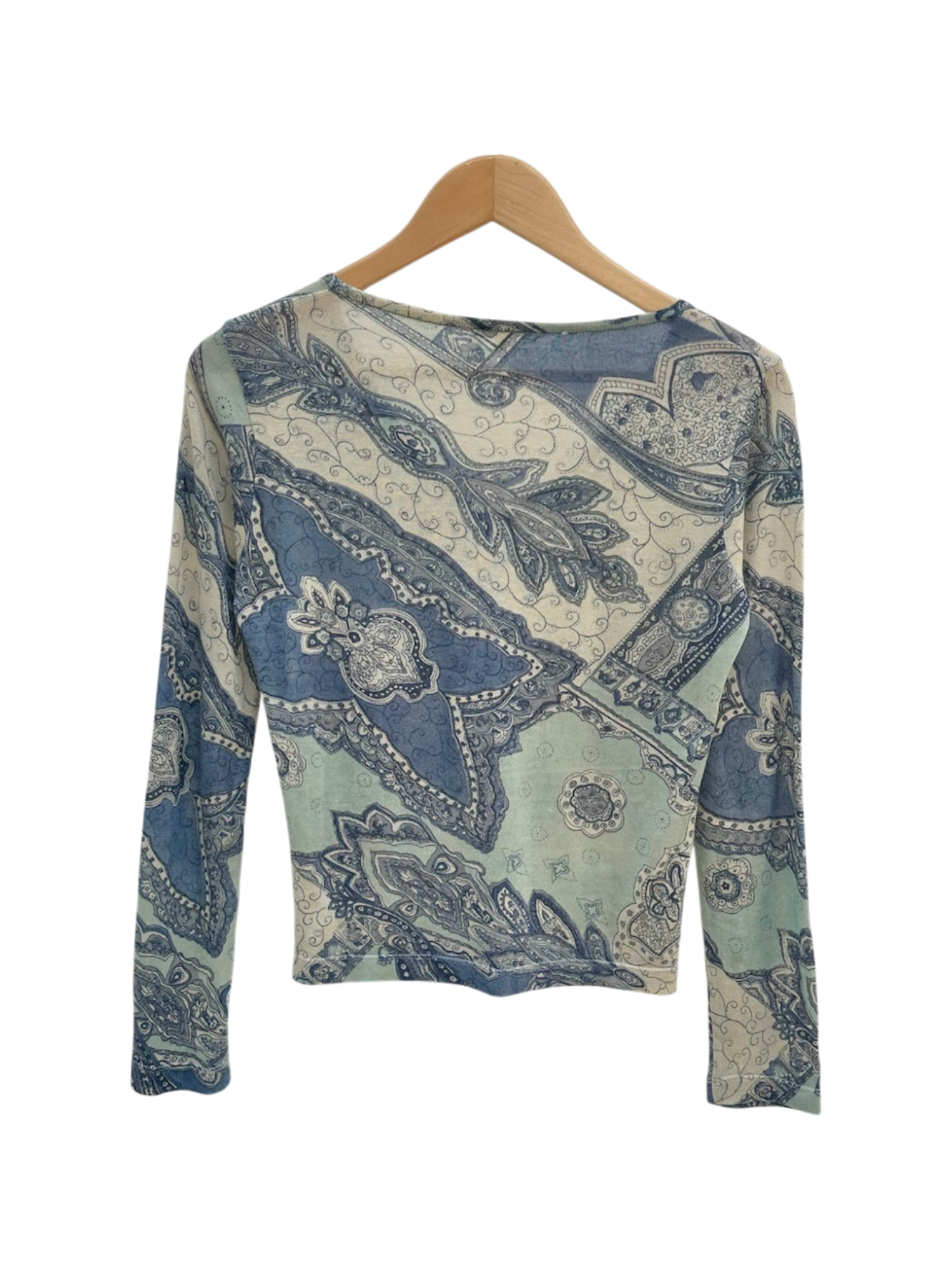 Vintage 90s Retro Paisley Long Sleeve Top (S/M)