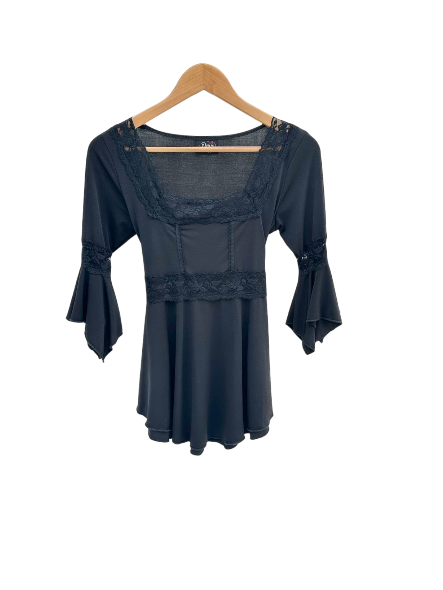 Vintage 90s Boho Prairie Flutter Tie Top (M)