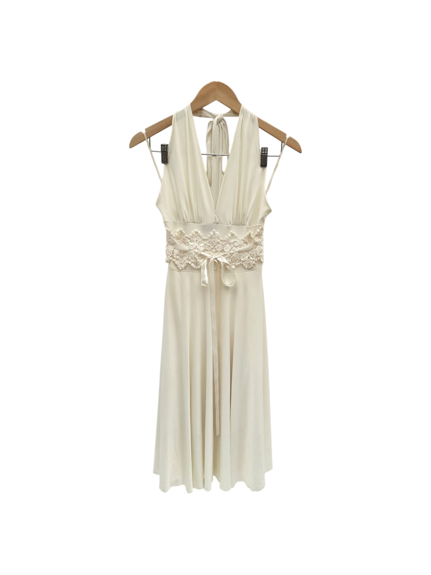 Vintage 90s Dainty Halter Midi Dress (M)