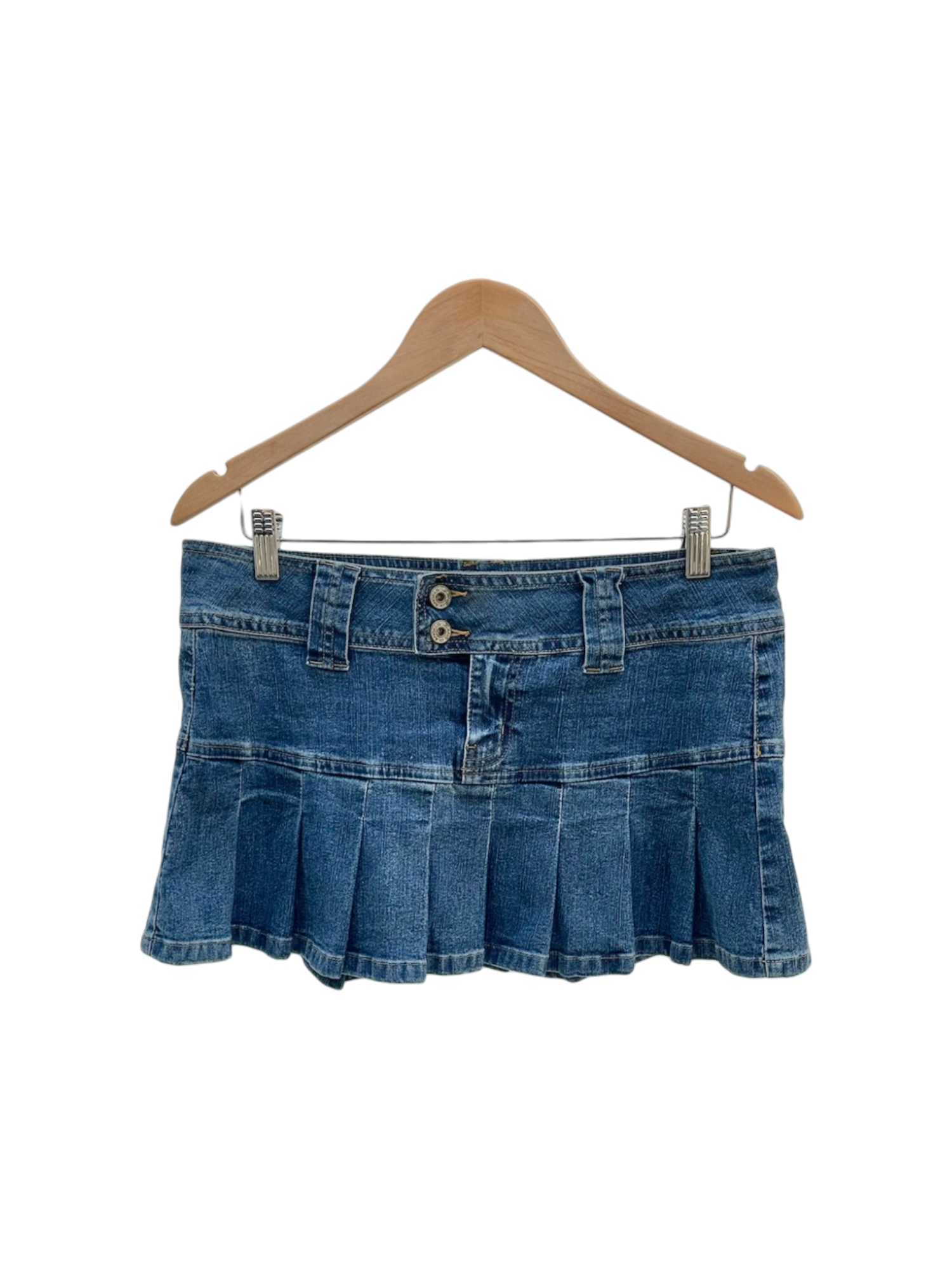 Vintage 90s Low Waist Ruffled Mini Skirt (32")