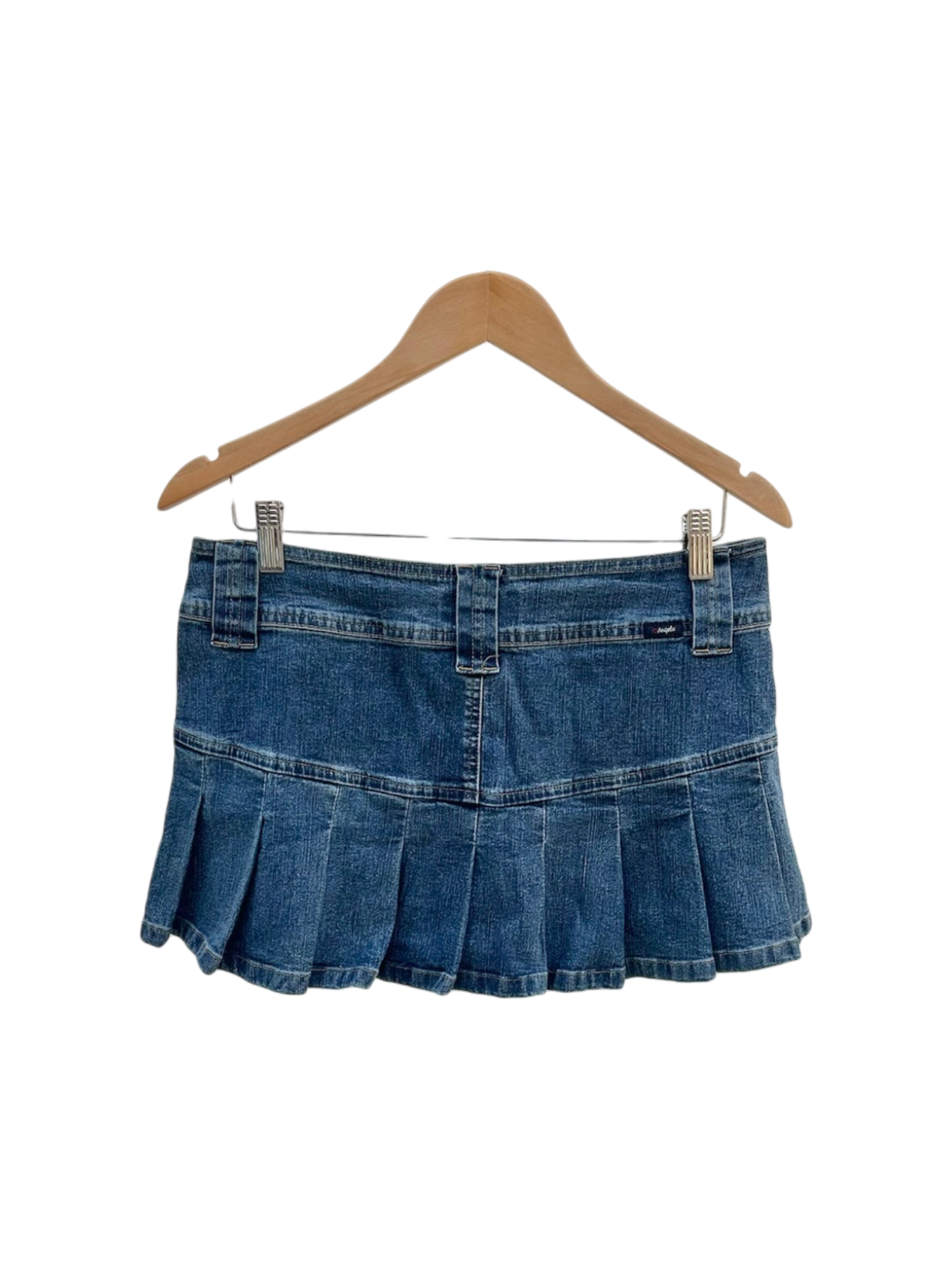 Vintage 90s Low Waist Ruffled Mini Skirt (32")