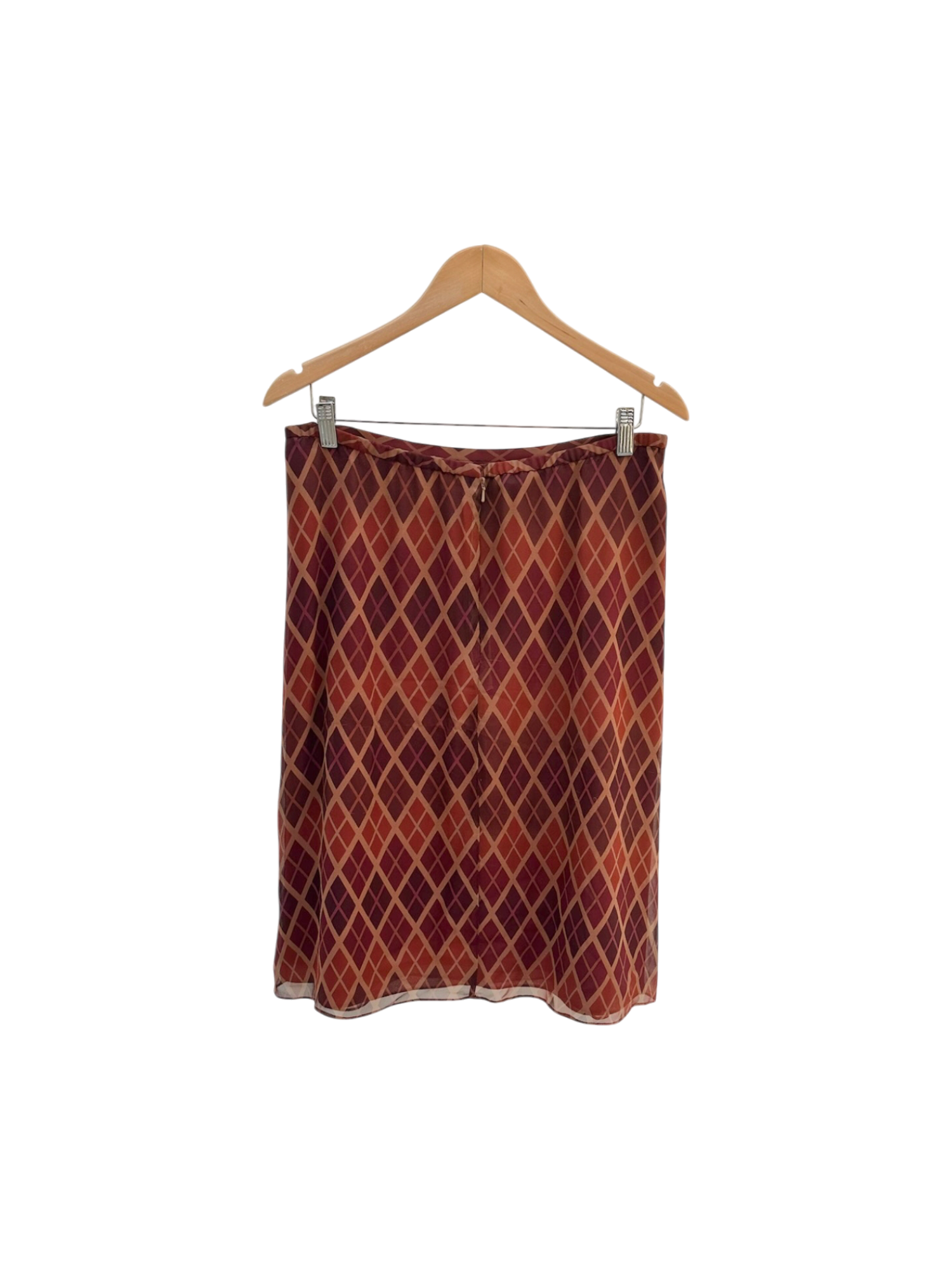 Vintage 90s Diagonal Silk Midi Skirt (M)
