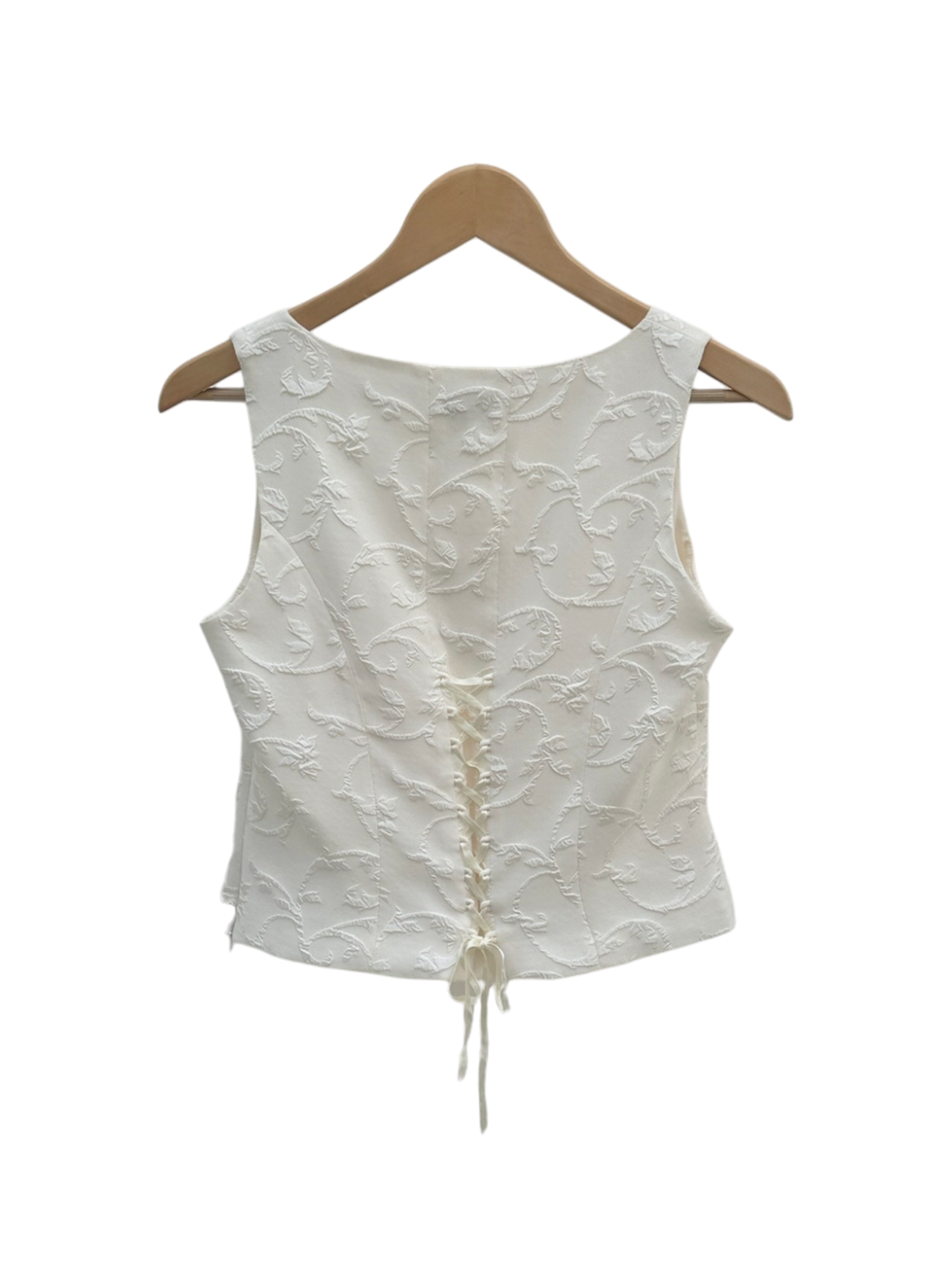 Vintage Embroidered Lace Up Top (M)