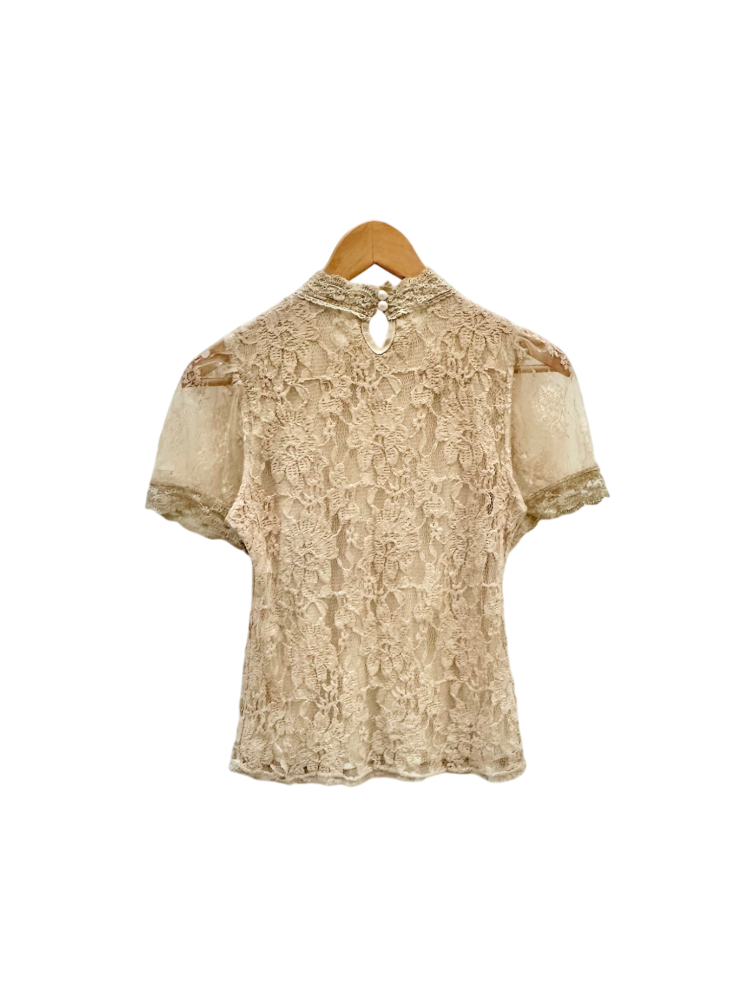 Vintage 80s Edwardian Lace Poet Blouse (S)