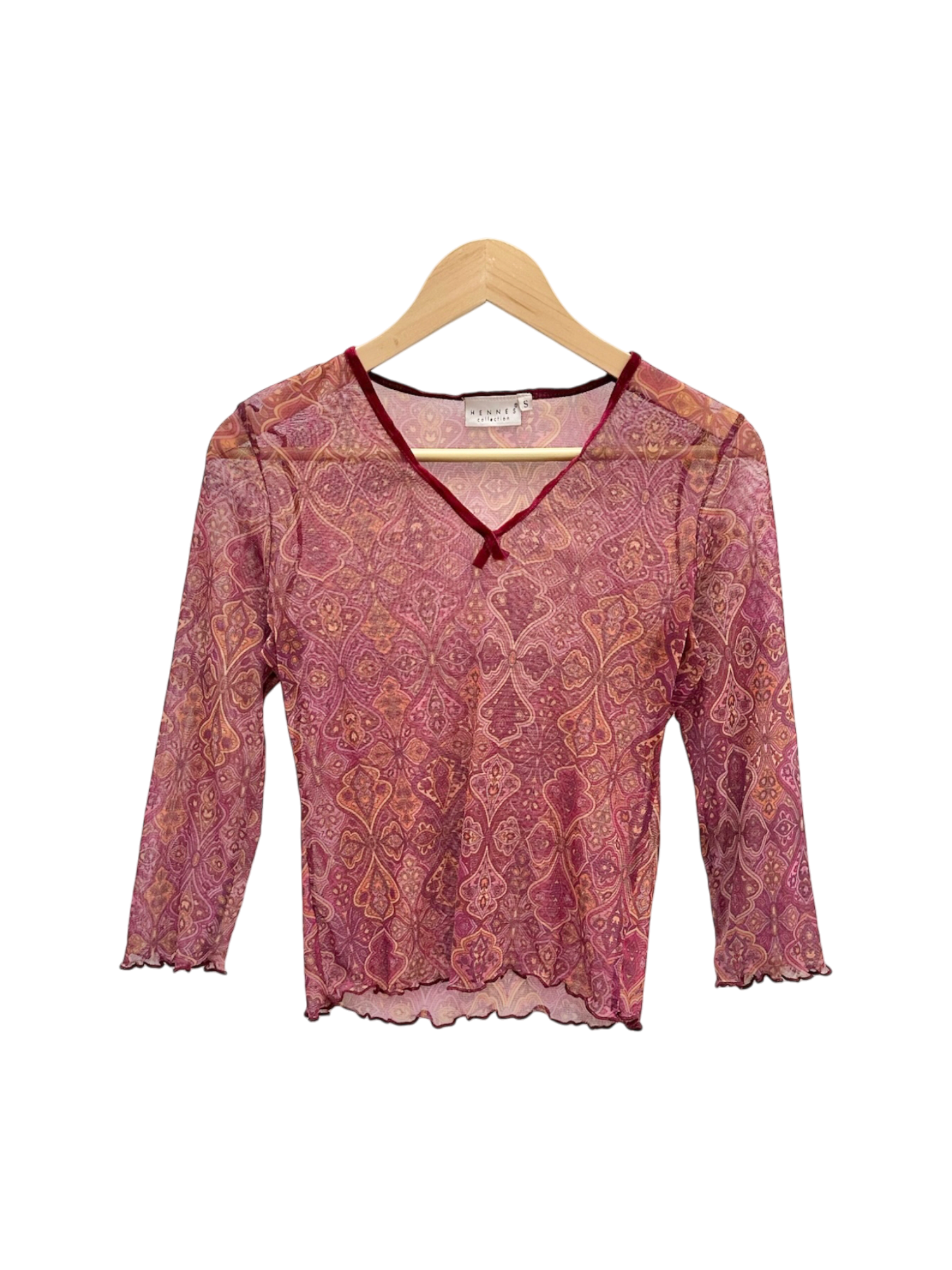 Vintage Semi Sheer Paisley Peach Knit (S)