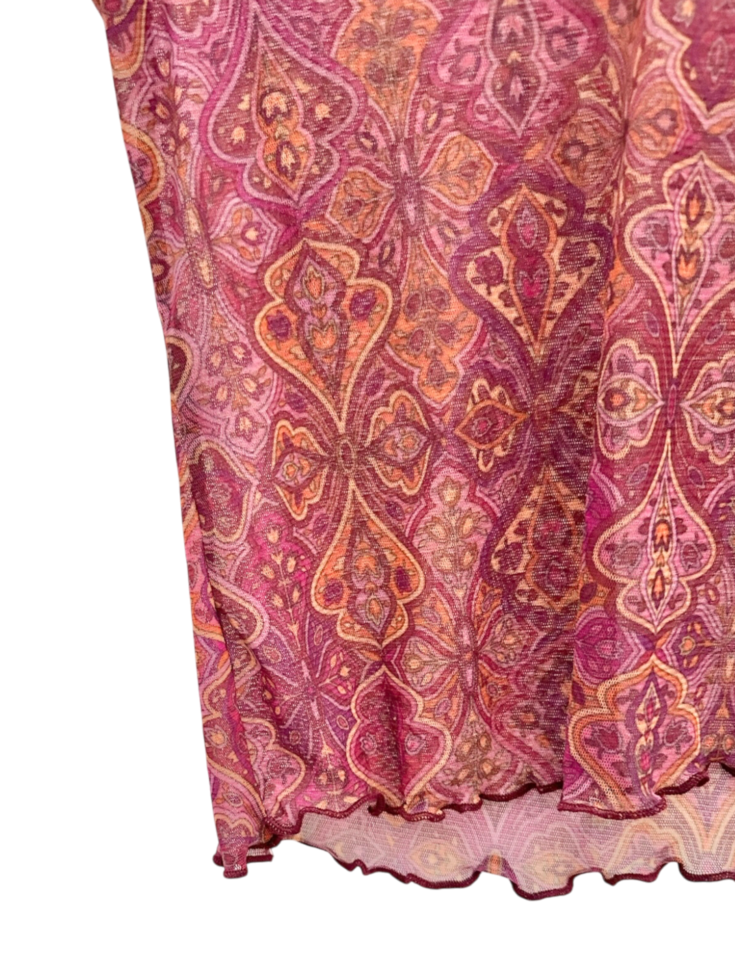Vintage Semi Sheer Paisley Peach Knit (S)