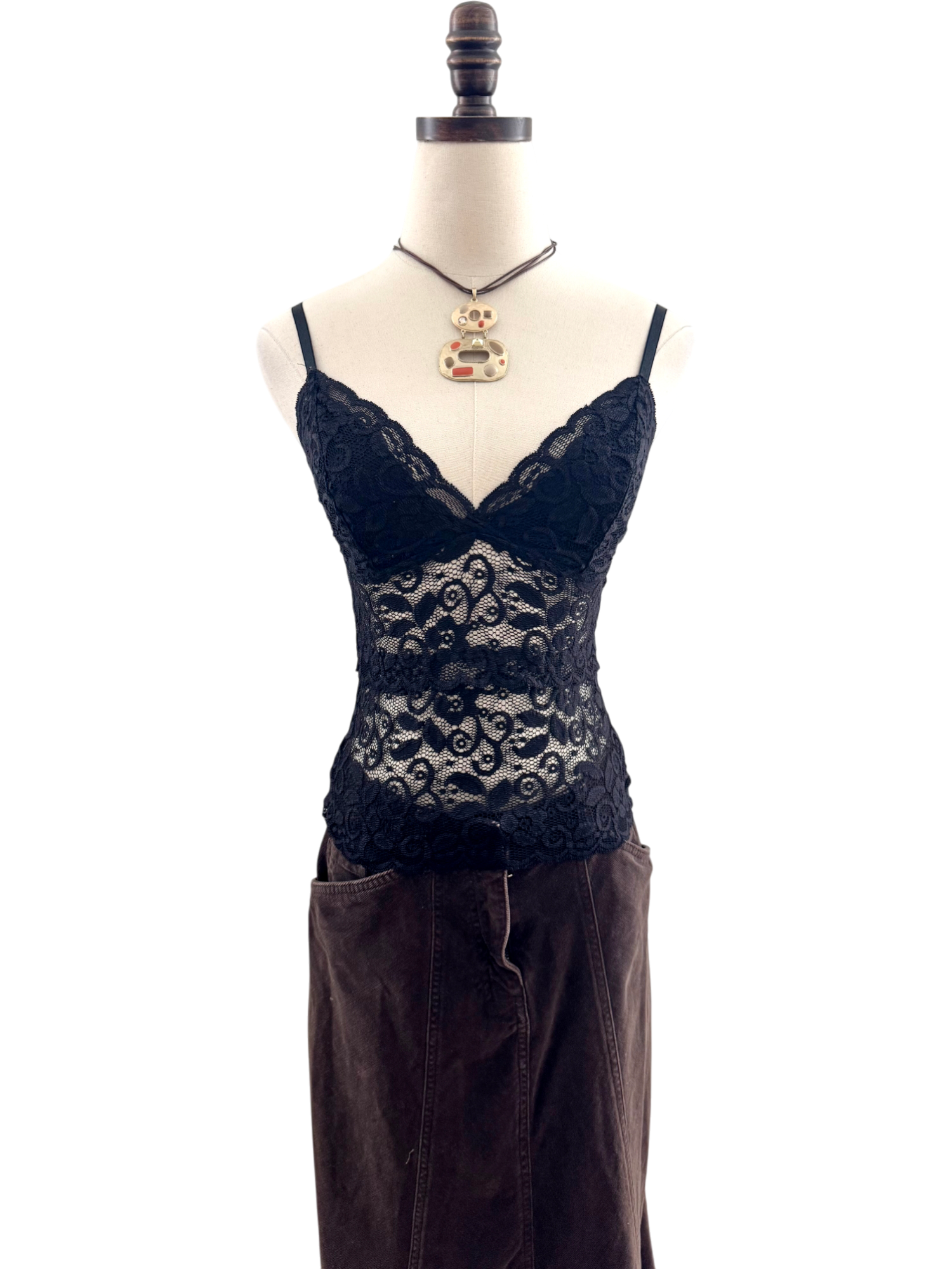 Vintage 90s Sheer Lace Cami (XS/S)