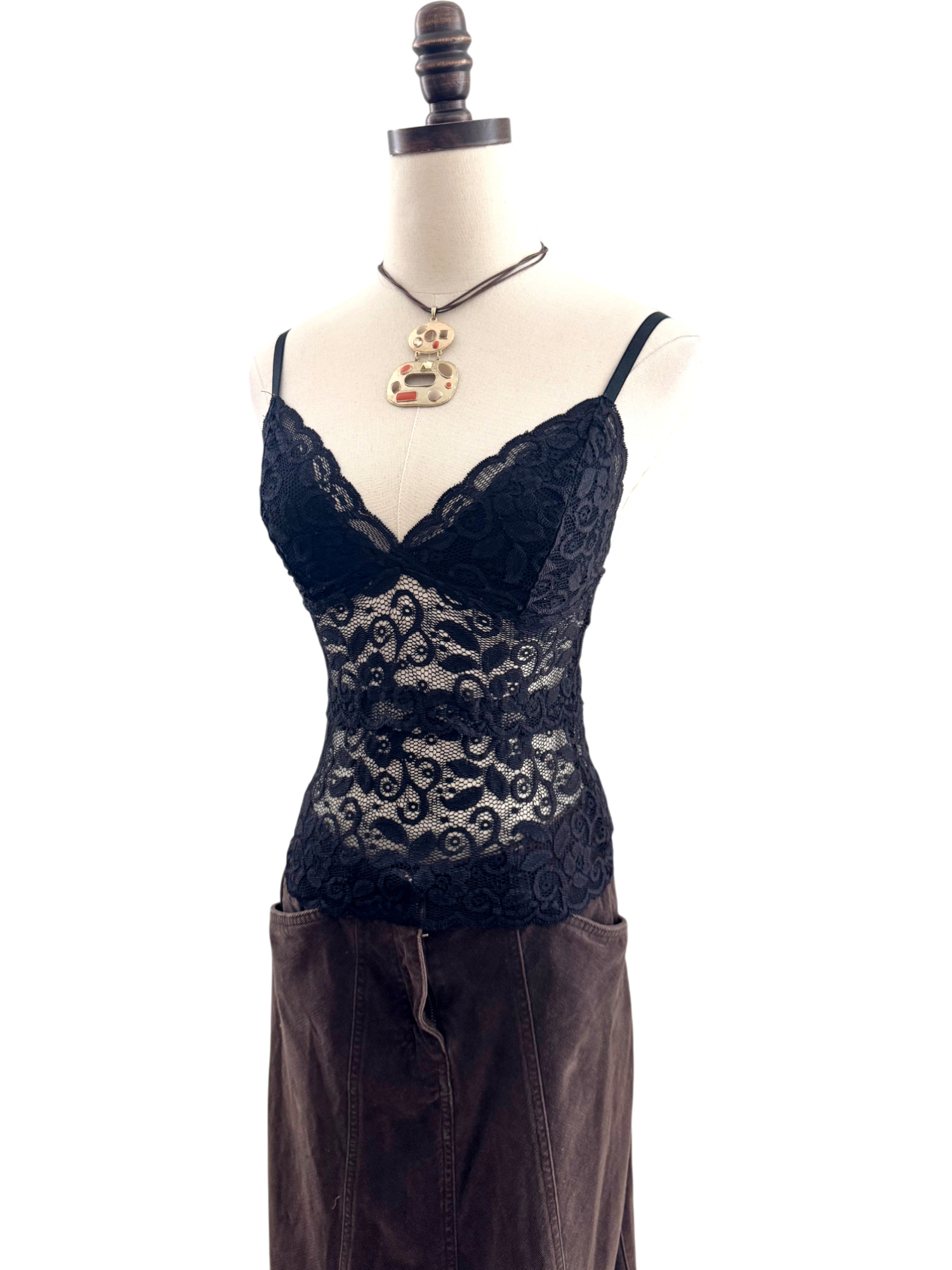 Vintage 90s Sheer Lace Cami (XS/S)