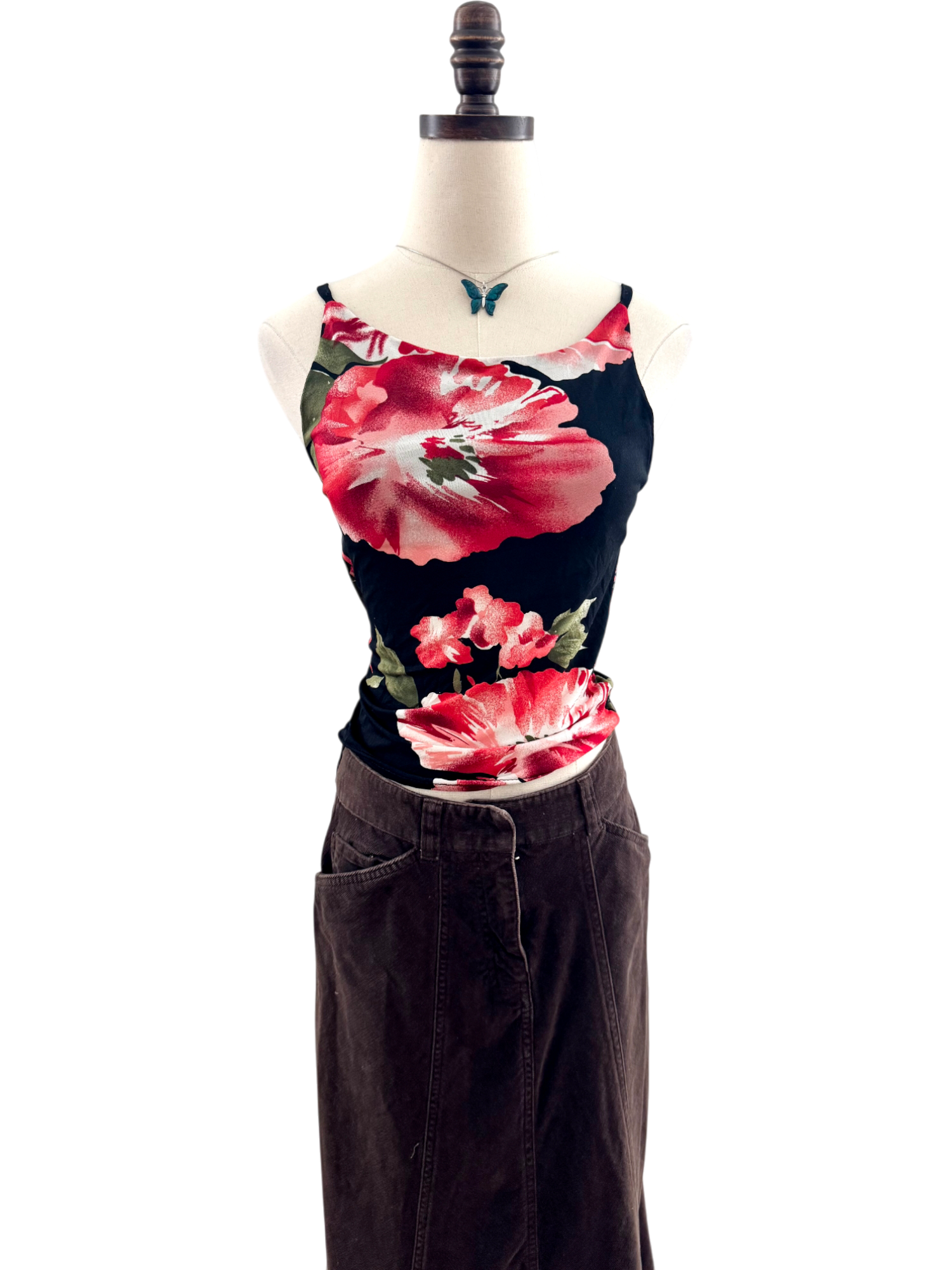 Vintage 90s Floral High Neck Cami (S)