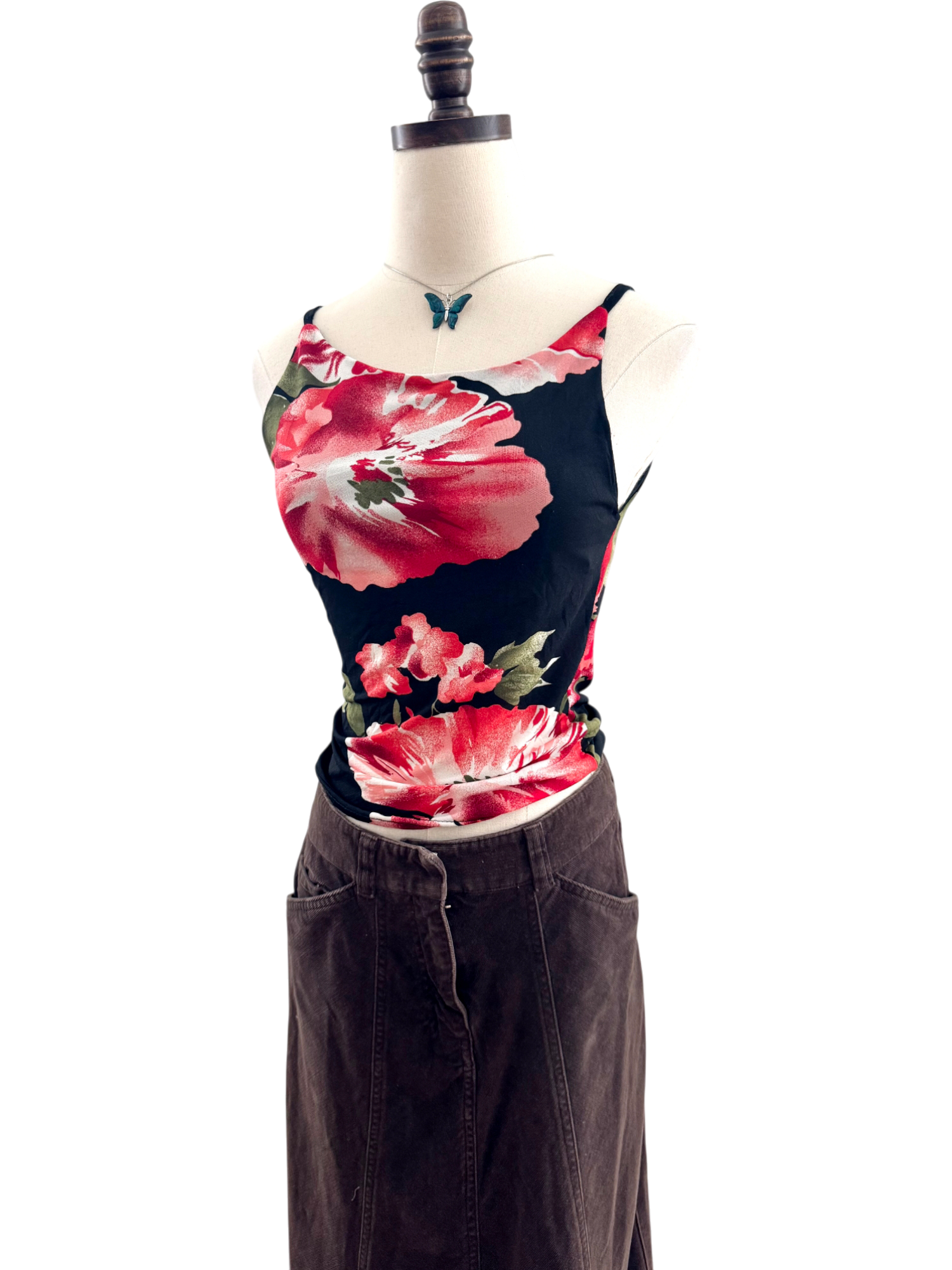 Vintage 90s Floral High Neck Cami (S)